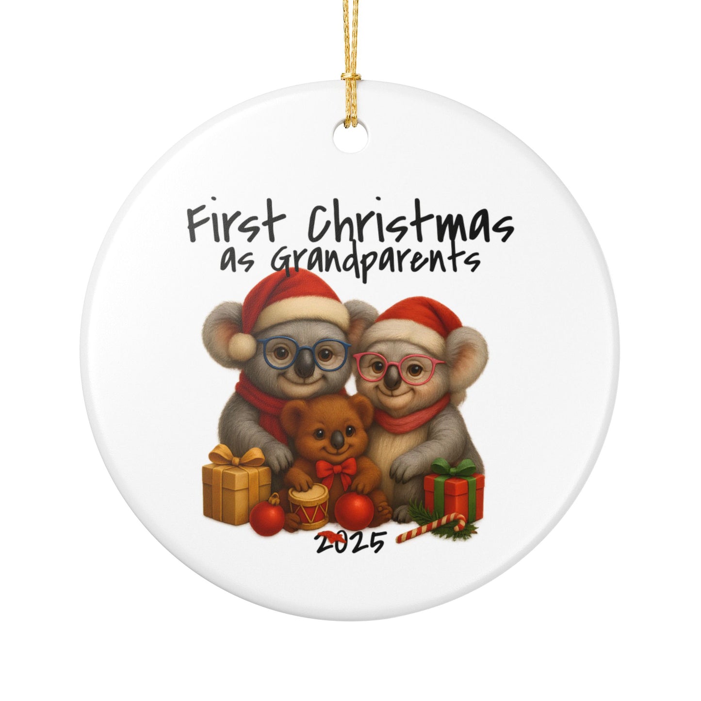 First Christmas as Grandparents Koala Ornament - Australian Animal Christmas Ornament – 2025 Festive Keepsake