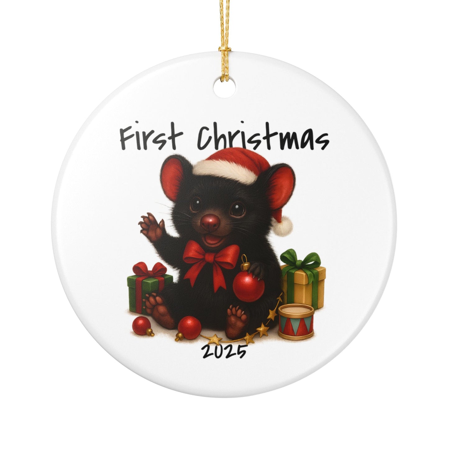 First Christmas Tasmanian Devil 4 - Australian Animal Christmas Ornament – 2025 Festive Keepsake