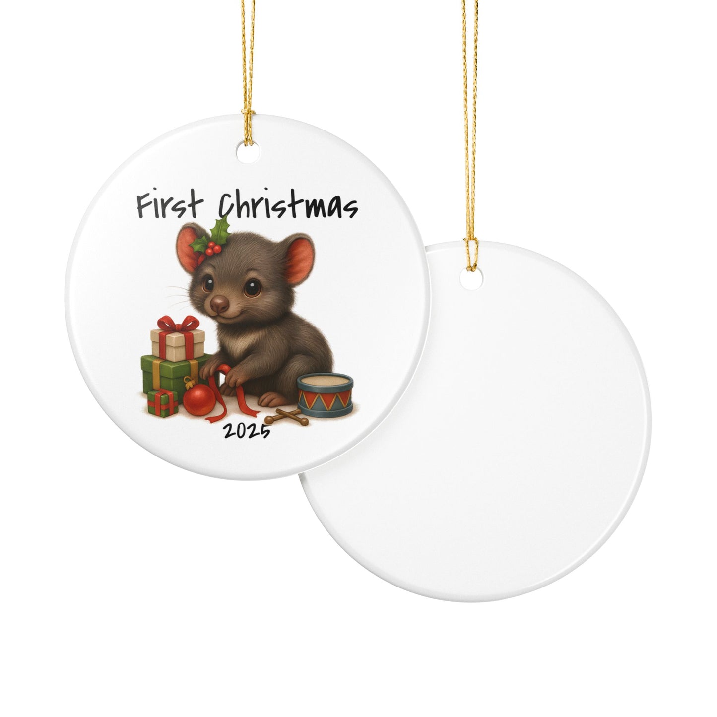 First Christmas Tasmanian Devil 3 - Australian Animal Christmas Ornament – 2025 Festive Keepsake