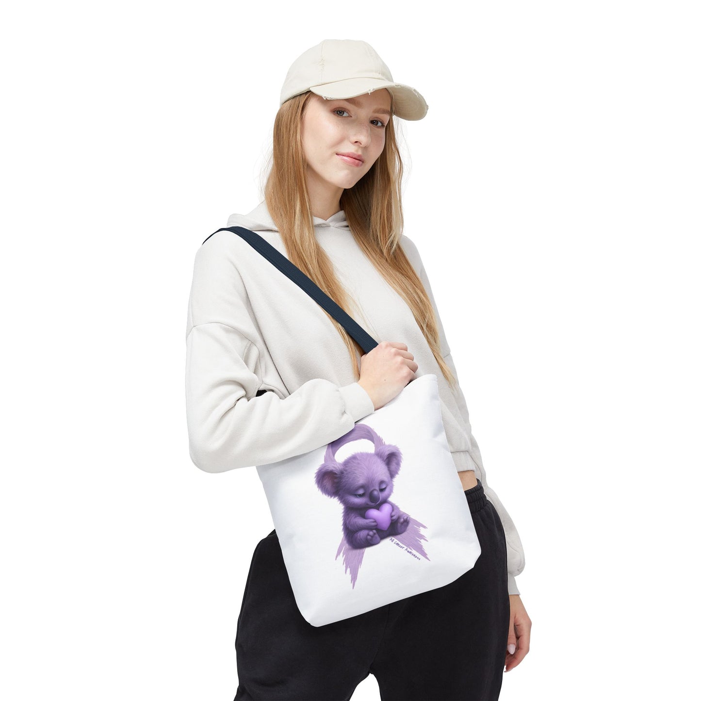 All Cancer Awareness Koala β Lavender Heart - Tote Bag | Waratah and Wood Comfort and Courage Collection