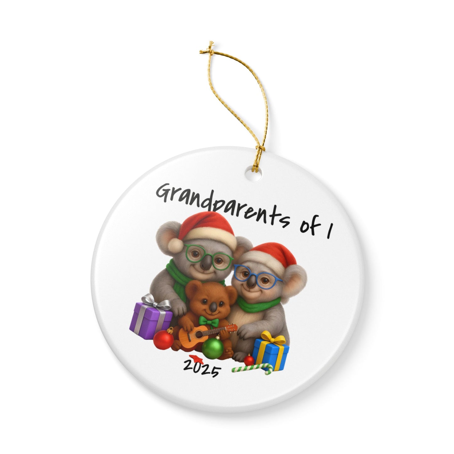 Grandparents of 1 Koala Ornament - Australian Animal Christmas Ornament – 2025 Festive Keepsake