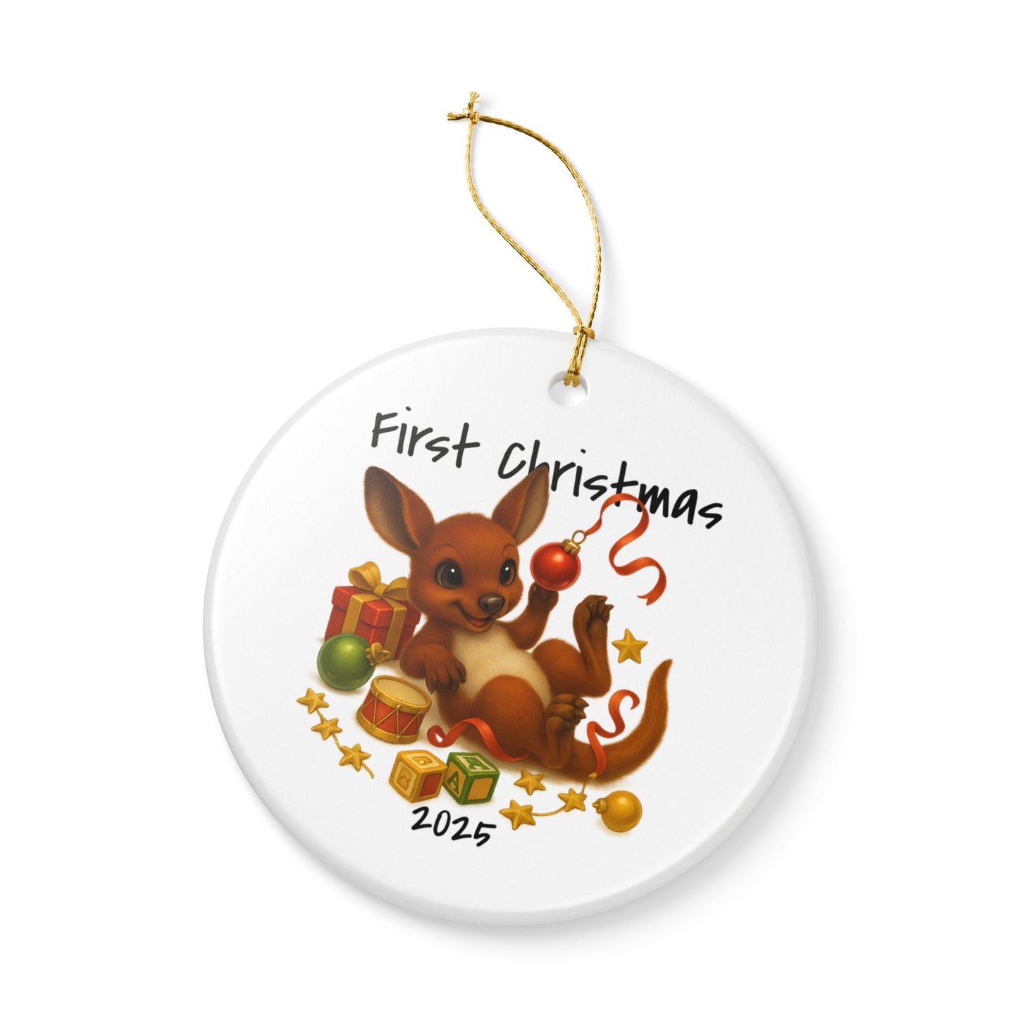 First Christmas Kangaroo 2 - Australian Animal Christmas Ornament – 2025 Festive Keepsake