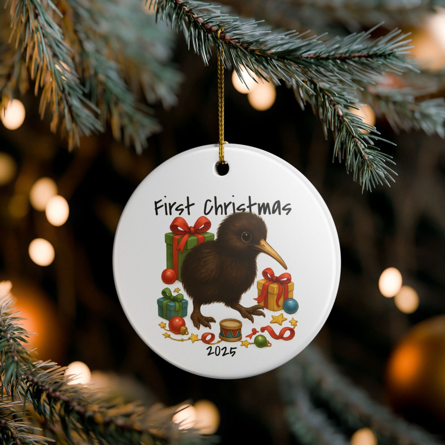 First Christmas Kiwi 1 - New Zealand Animal Christmas Ornament – 2025 Festive Keepsake