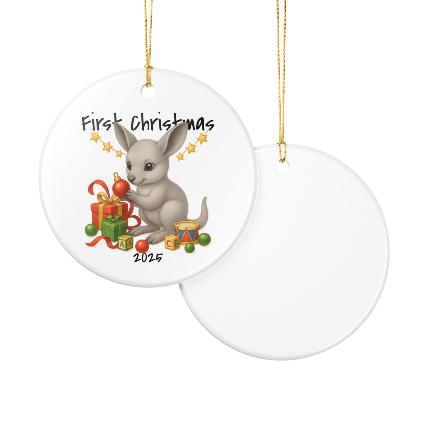 First Christmas Kangaroo 3 - Australian Animal Christmas Ornament – 2025 Festive Keepsake