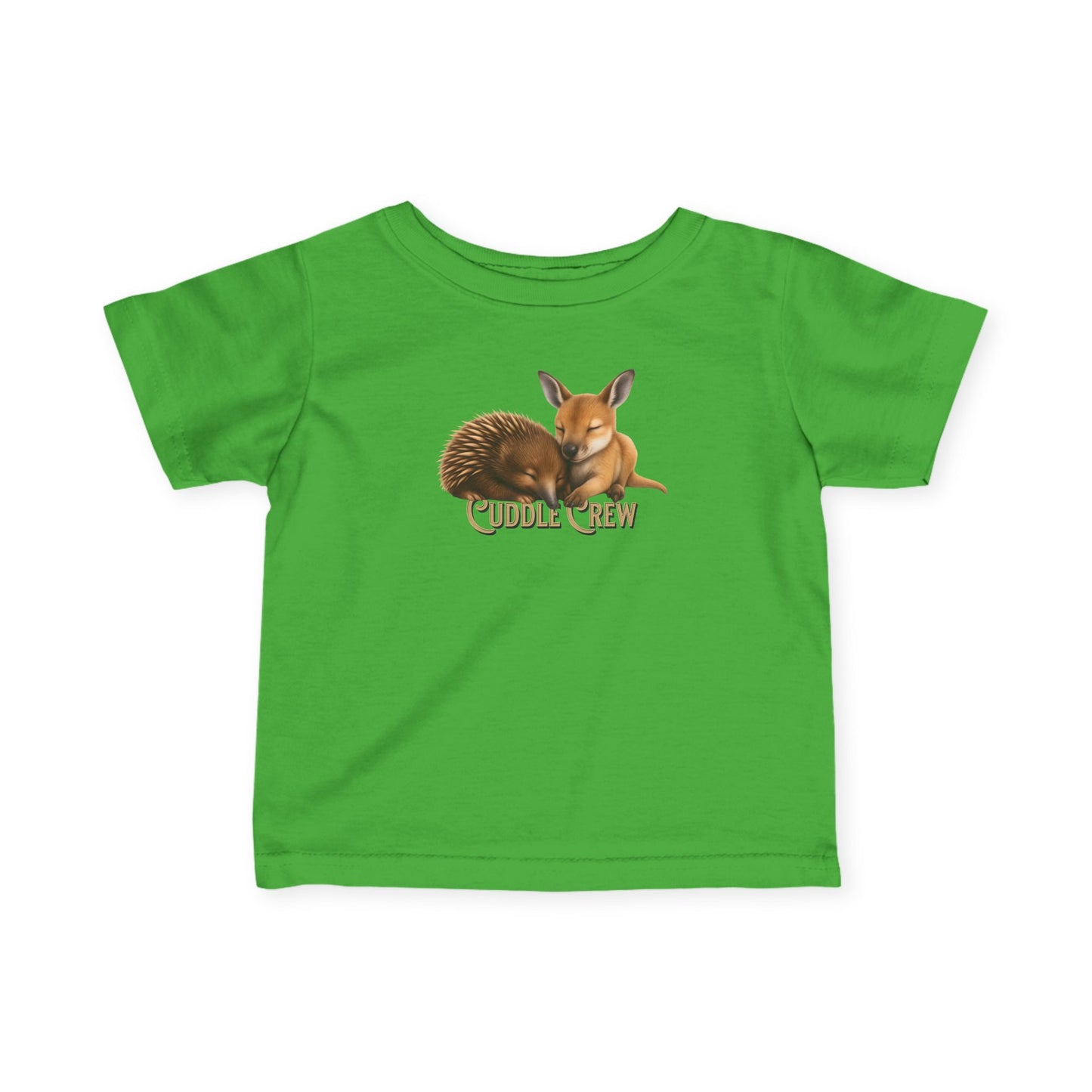 Cuddle Crew - Baby T-Shirt | Kangaroo and Echidna Australian Wildlife Design | Gumleaf Gang Bushland Bonds