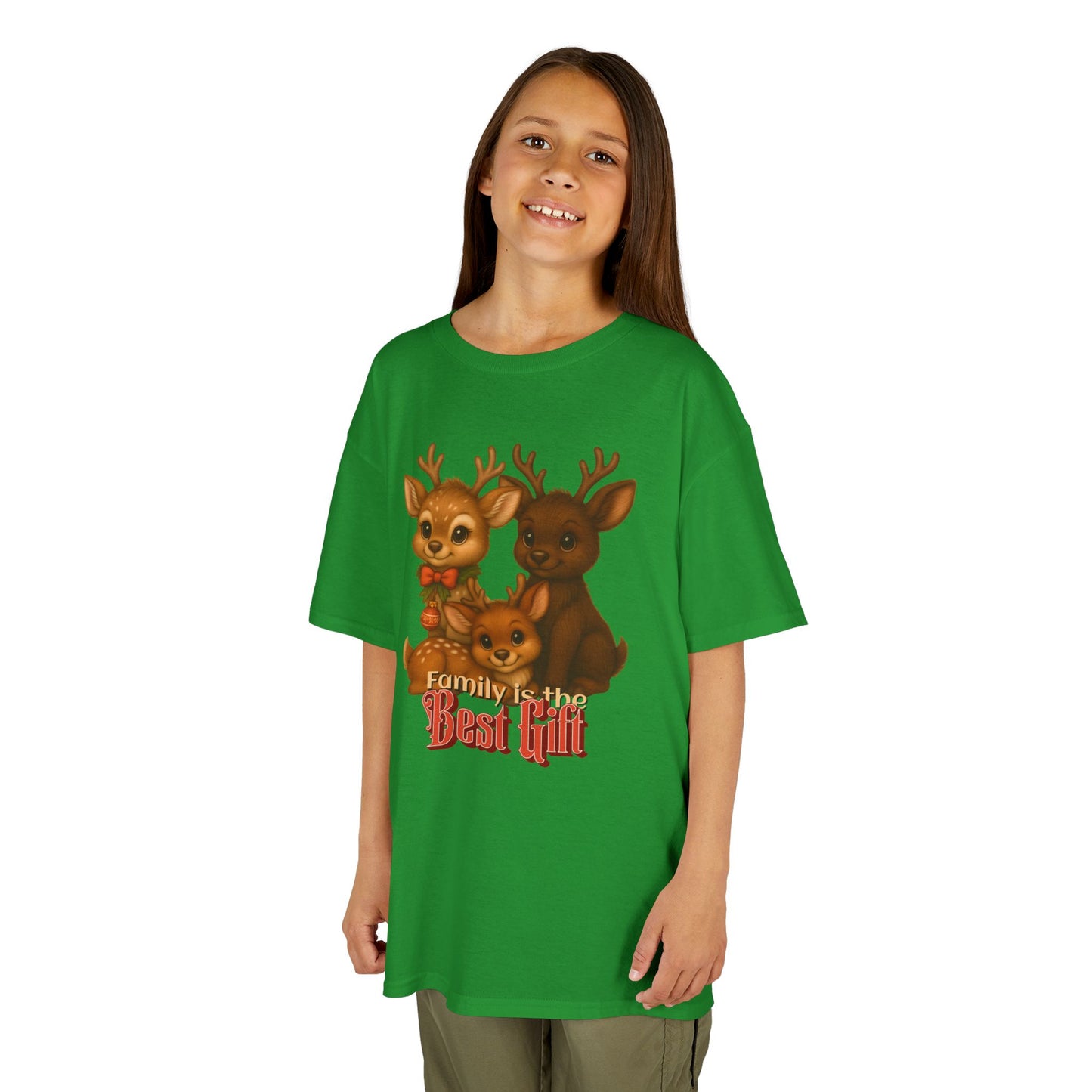 Family is the Best Gift – Kids T-Shirt | Kangaroo Christmas Design | Gumleaf Gang Festive Friends