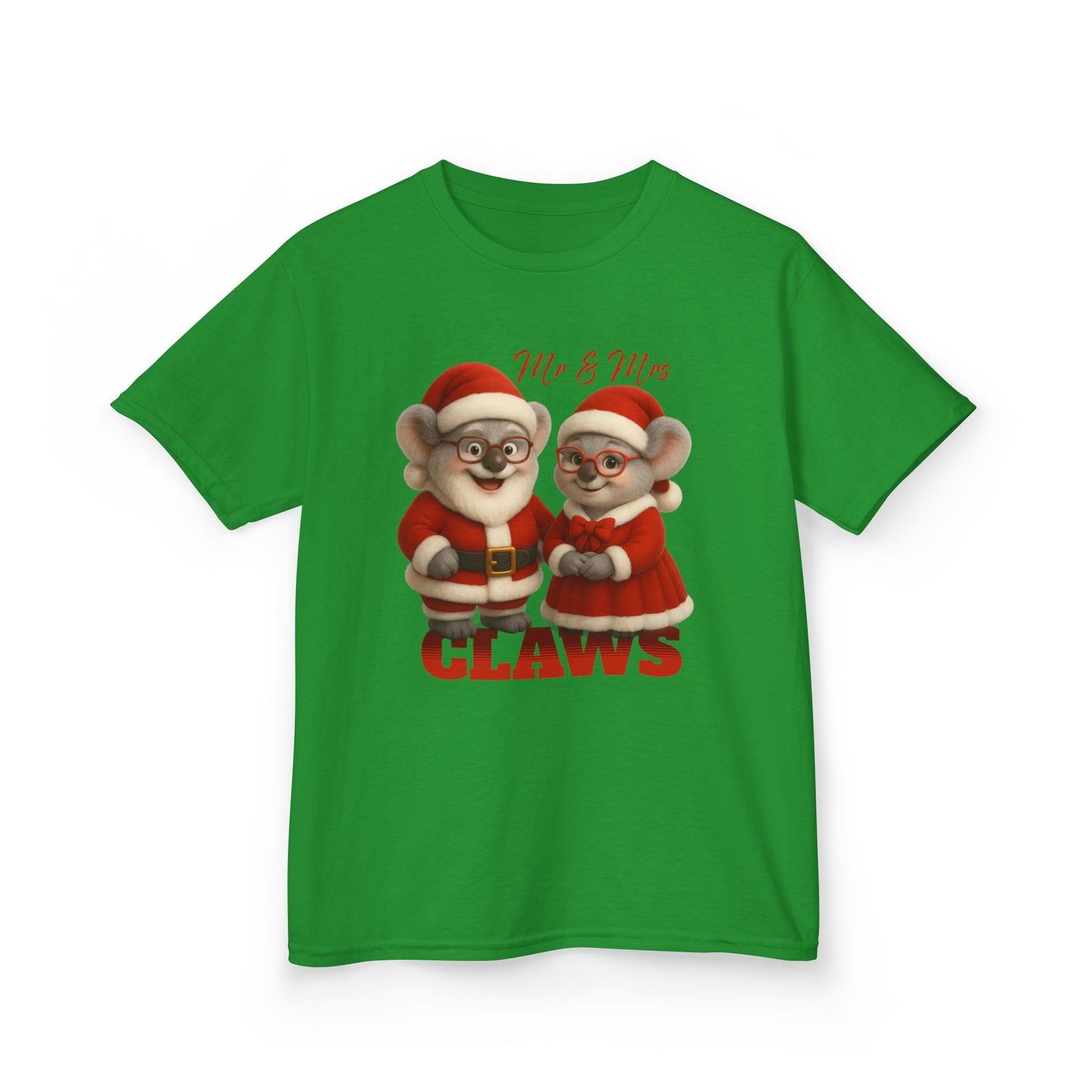 Mr and Mrs Claws – Kids T-Shirt | Koala Santa and Mrs Claws Design | Gumleaf Gang Festive Friends
