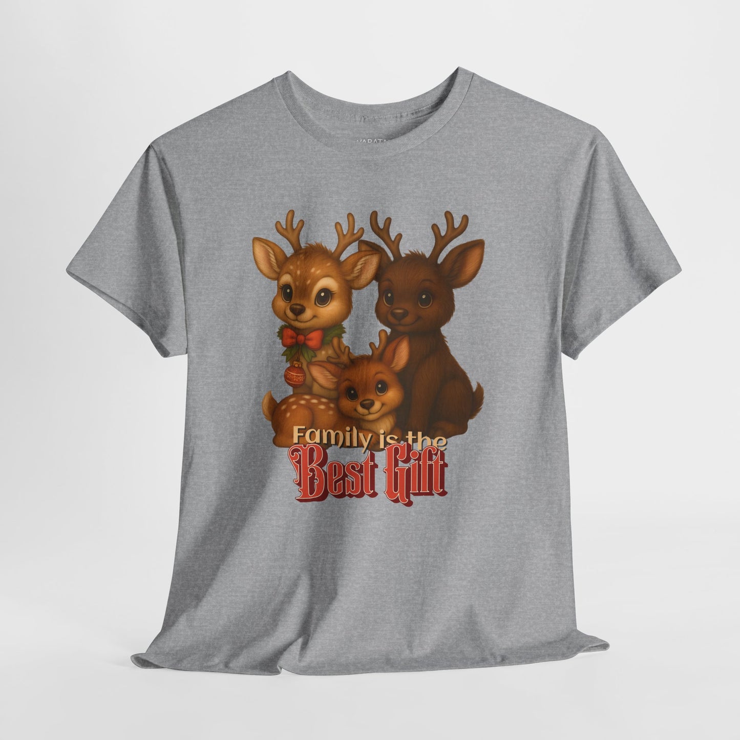 Family is the Best Gift – Adult T-Shirt | Kangaroo Christmas Design | Gumleaf Gang Festive Friends