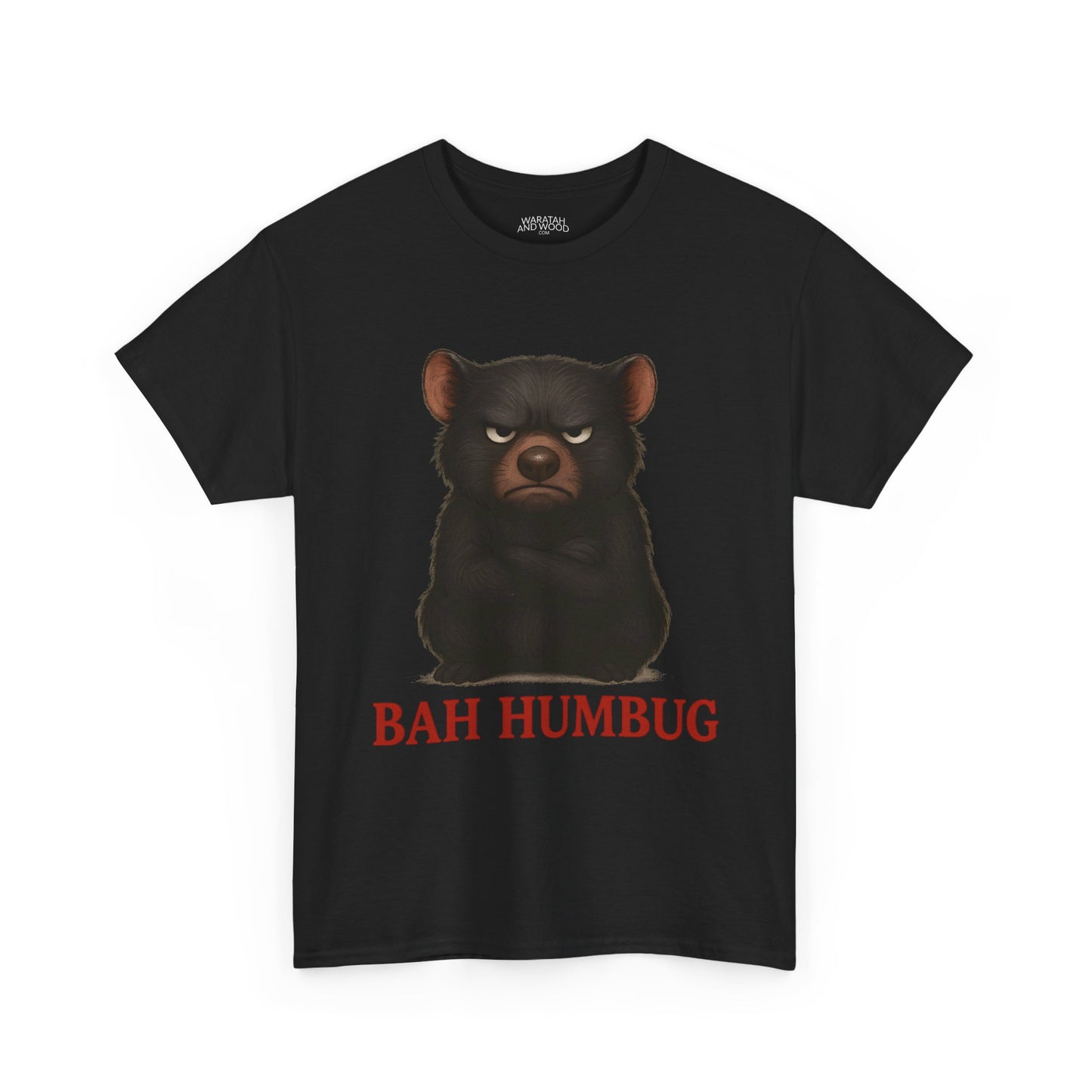 Bah Humbug Christmas – Adult T-Shirt | Tasmanian Devil Design | Gumleaf Gang Festive Friends