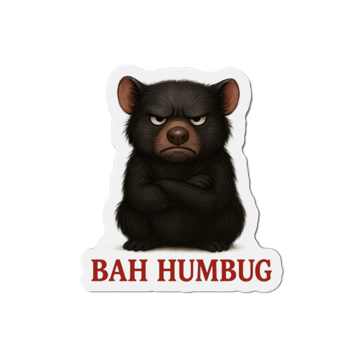 Bah Humbug Christmas – Die Cut Magnet | Tasmanian Devil Design | Gumleaf Gang Festive Friends