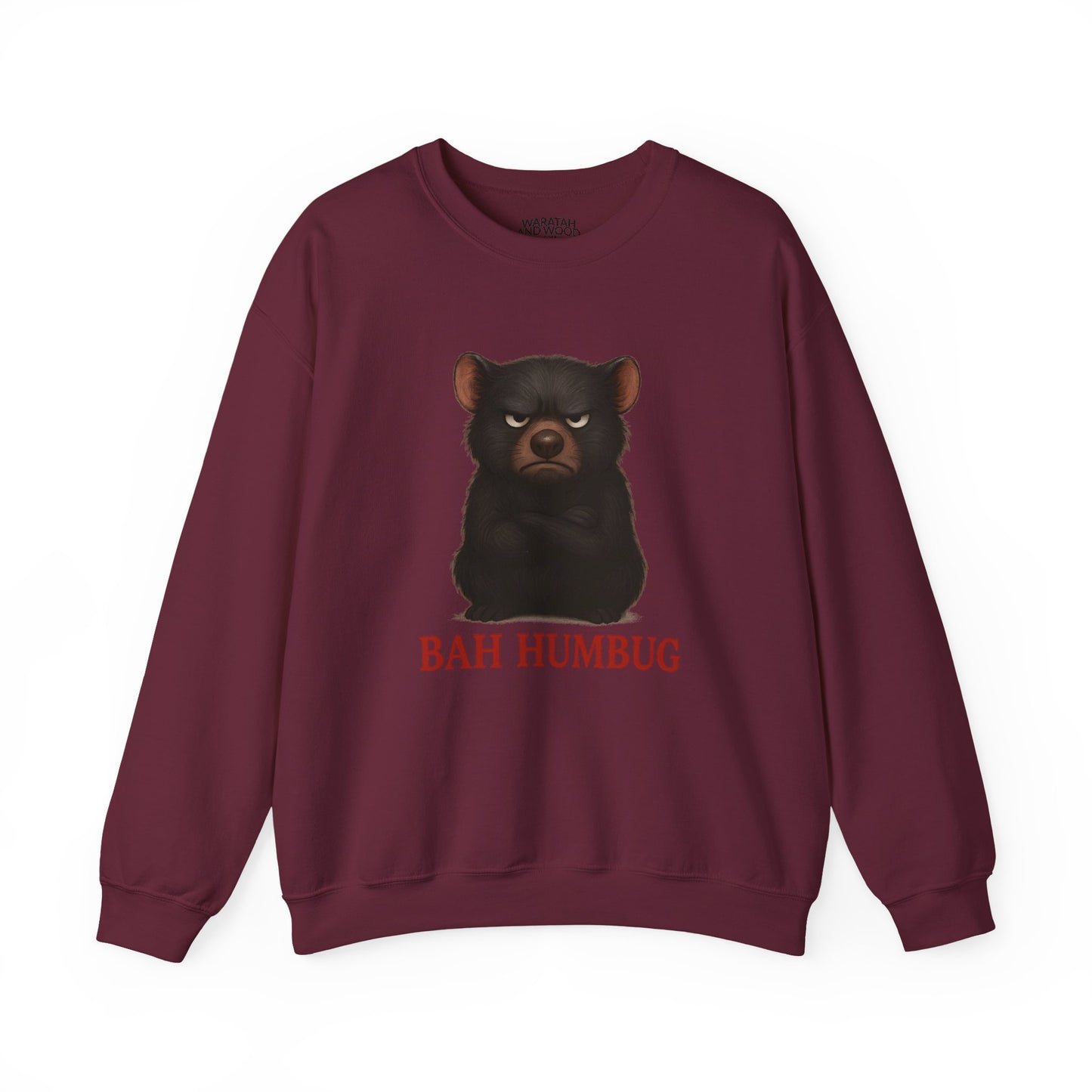 Bah Humbug Christmas – Adult Sweatshirt | Tasmanian Devil Design | Gumleaf Gang Festive Friends