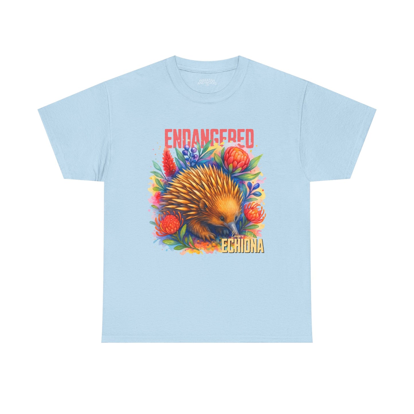 Endangered Kangaroo Island Echidna – Adult T-Shirt | Australian Wildlife Conservation Design | Waratah and Wood Hearts and Habitats