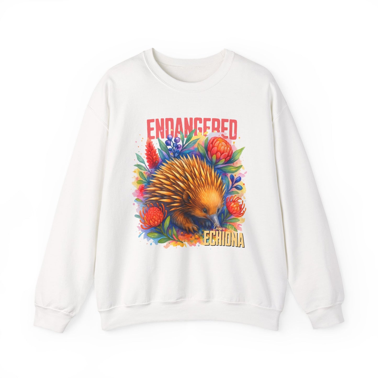 Endangered Kangaroo Island Echidna – Adult Sweatshirt | Australian Wildlife Conservation Design | Waratah and Wood Hearts and Habitats