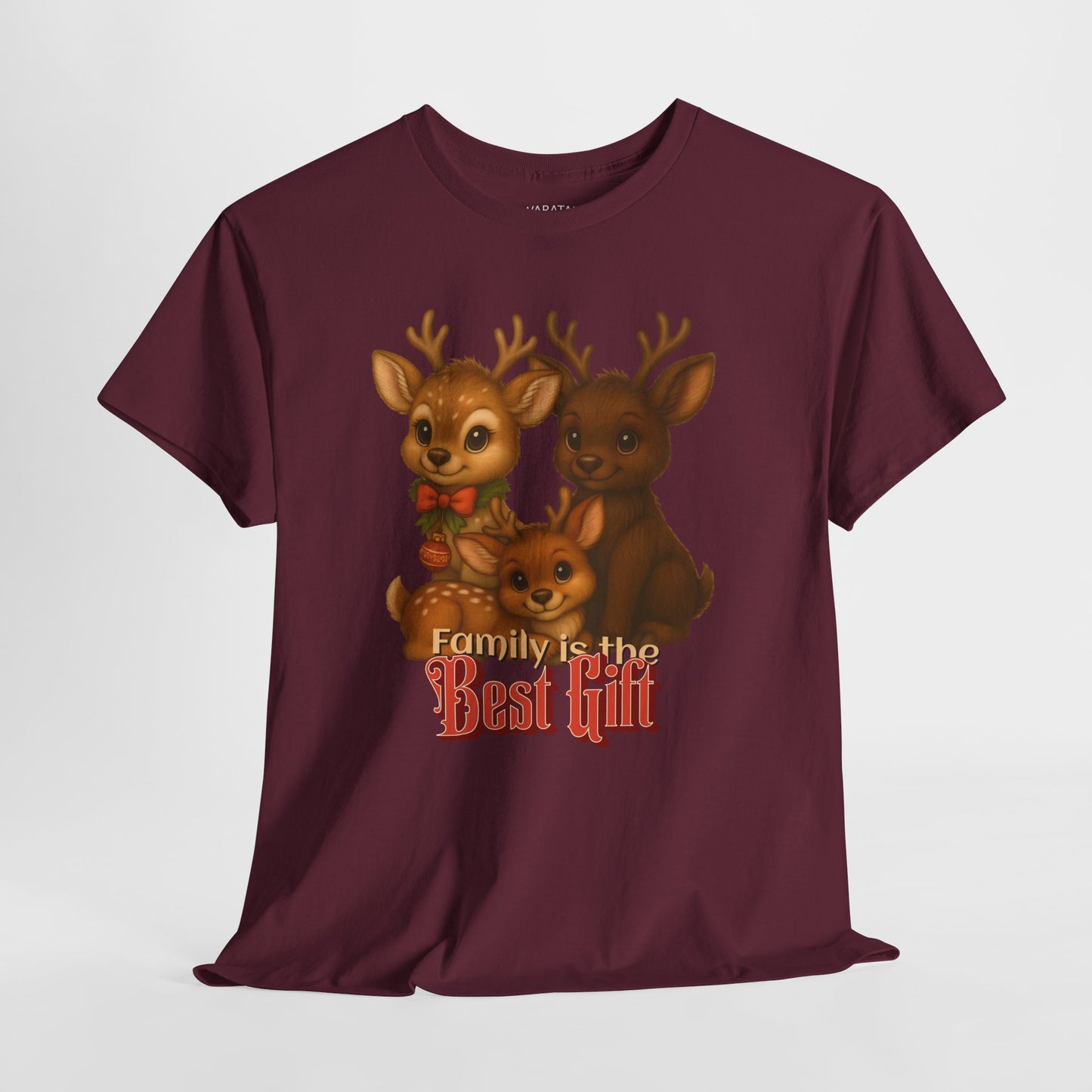 Family is the Best Gift – Adult T-Shirt | Kangaroo Christmas Design | Gumleaf Gang Festive Friends