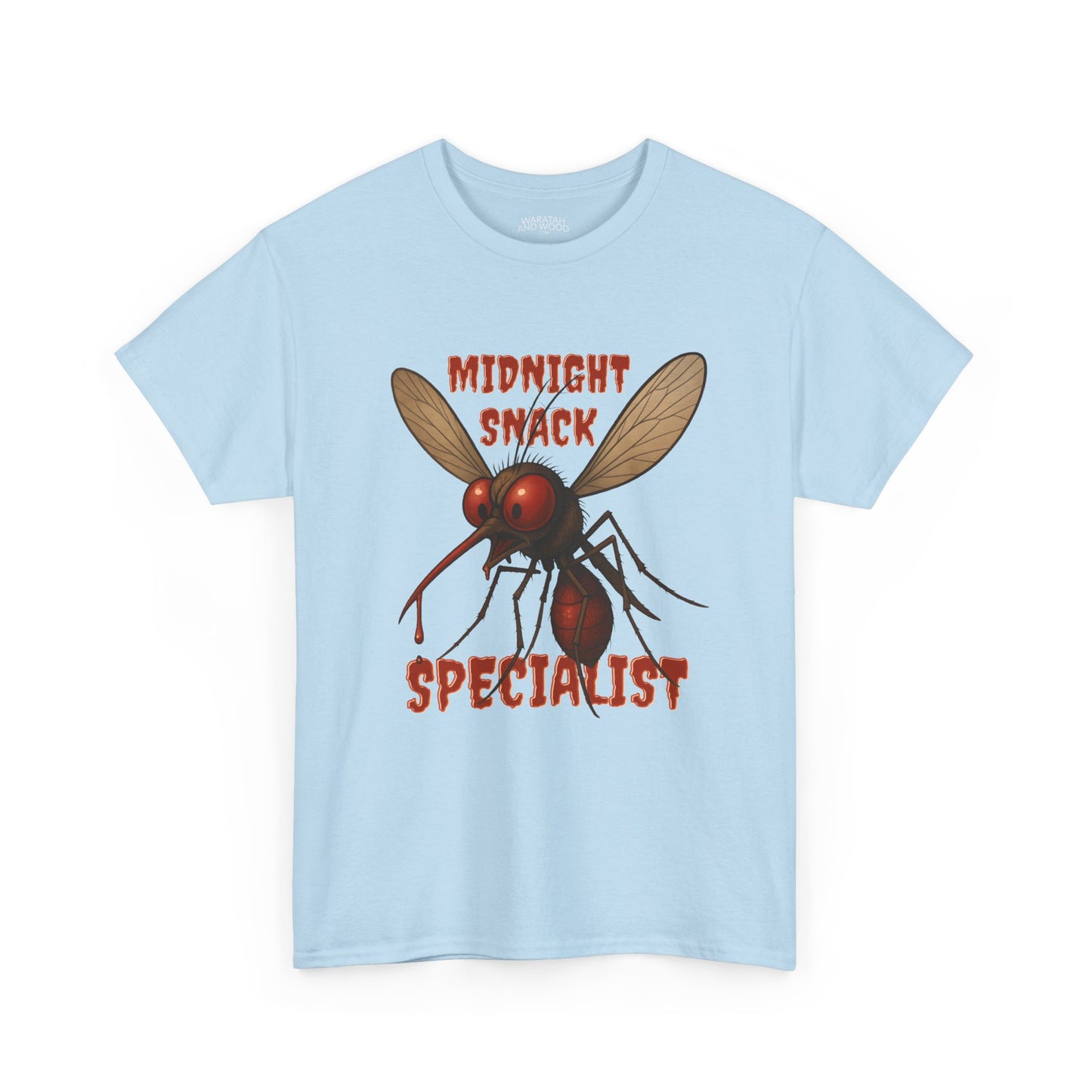 Midnight Snack Specialist – Adult T-Shirt | Funny Aussie Mozzie Vampire Design | Waratah and Wood Pride and Play Collection