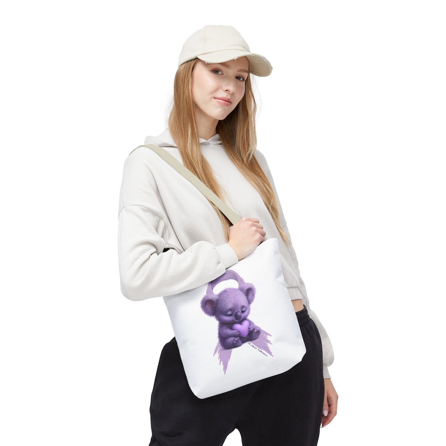 All Cancer Awareness Koala – Lavender Heart  - Tote Bag | Waratah and Wood Comfort and Courage Collection