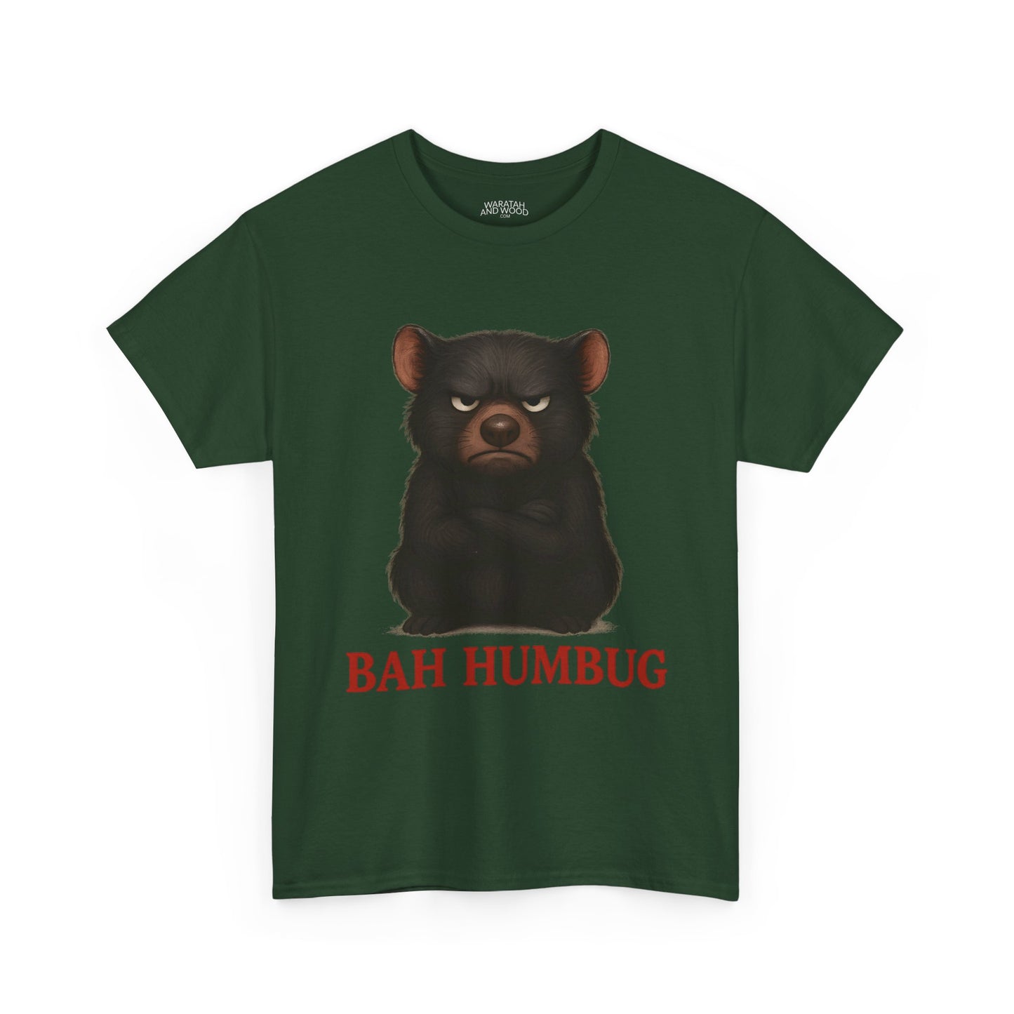 Bah Humbug Christmas – Adult T-Shirt | Tasmanian Devil Design | Gumleaf Gang Festive Friends