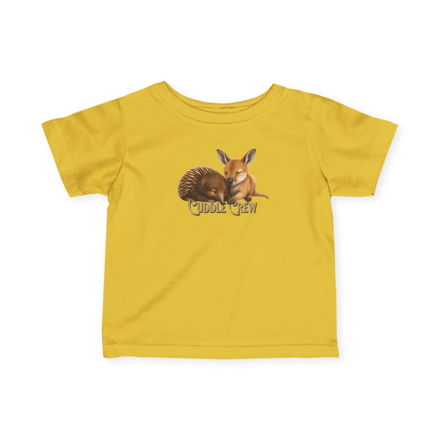 Cuddle Crew - Baby T-Shirt | Kangaroo and Echidna Australian Wildlife Design | Gumleaf Gang Bushland Bonds