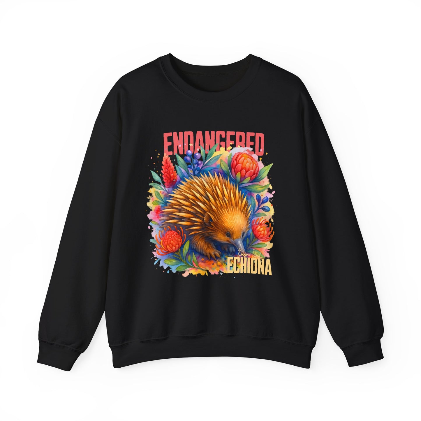 Endangered Kangaroo Island Echidna – Adult Sweatshirt | Australian Wildlife Conservation Design | Waratah and Wood Hearts and Habitats