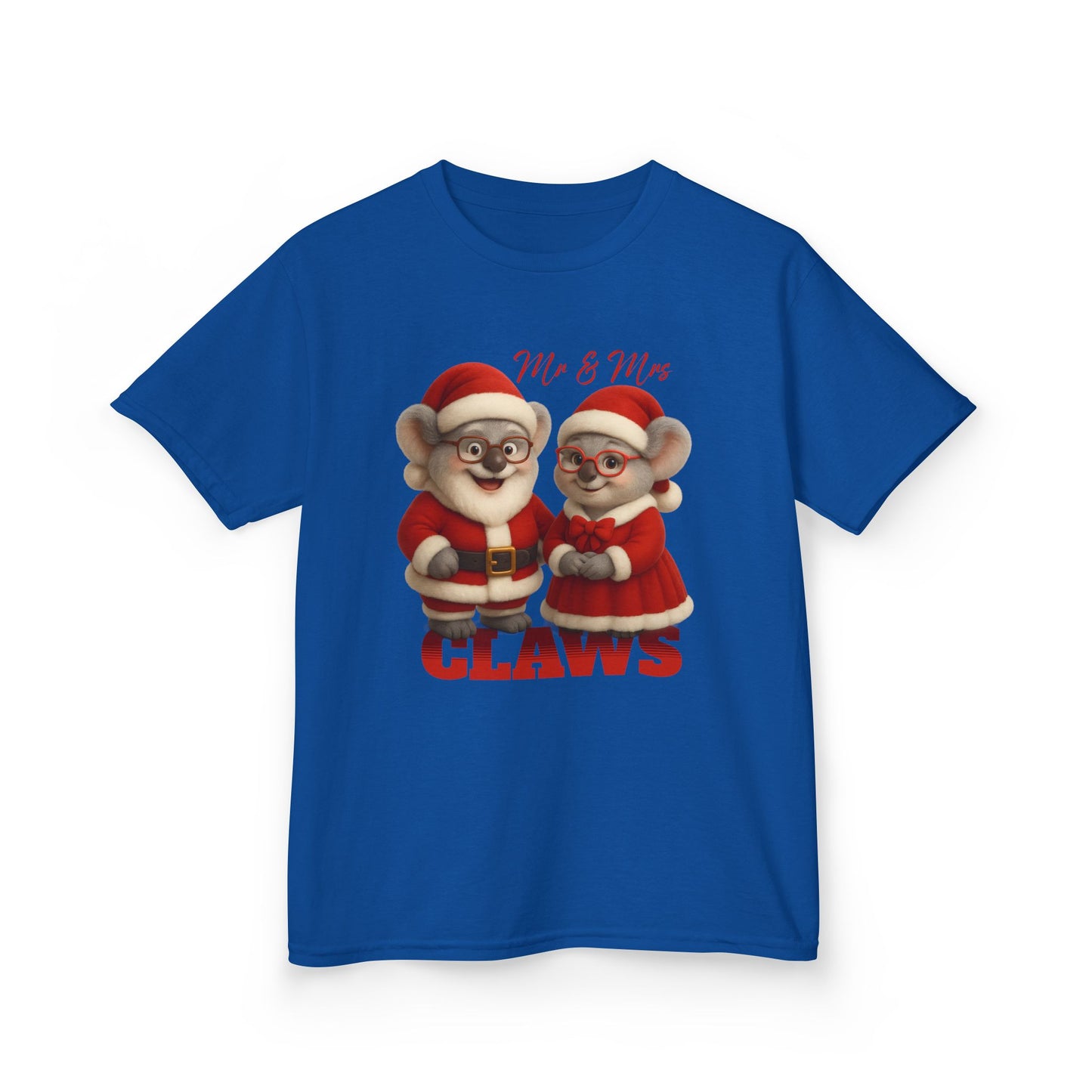 Mr and Mrs Claws – Kids T-Shirt | Koala Santa and Mrs Claws Design | Gumleaf Gang Festive Friends
