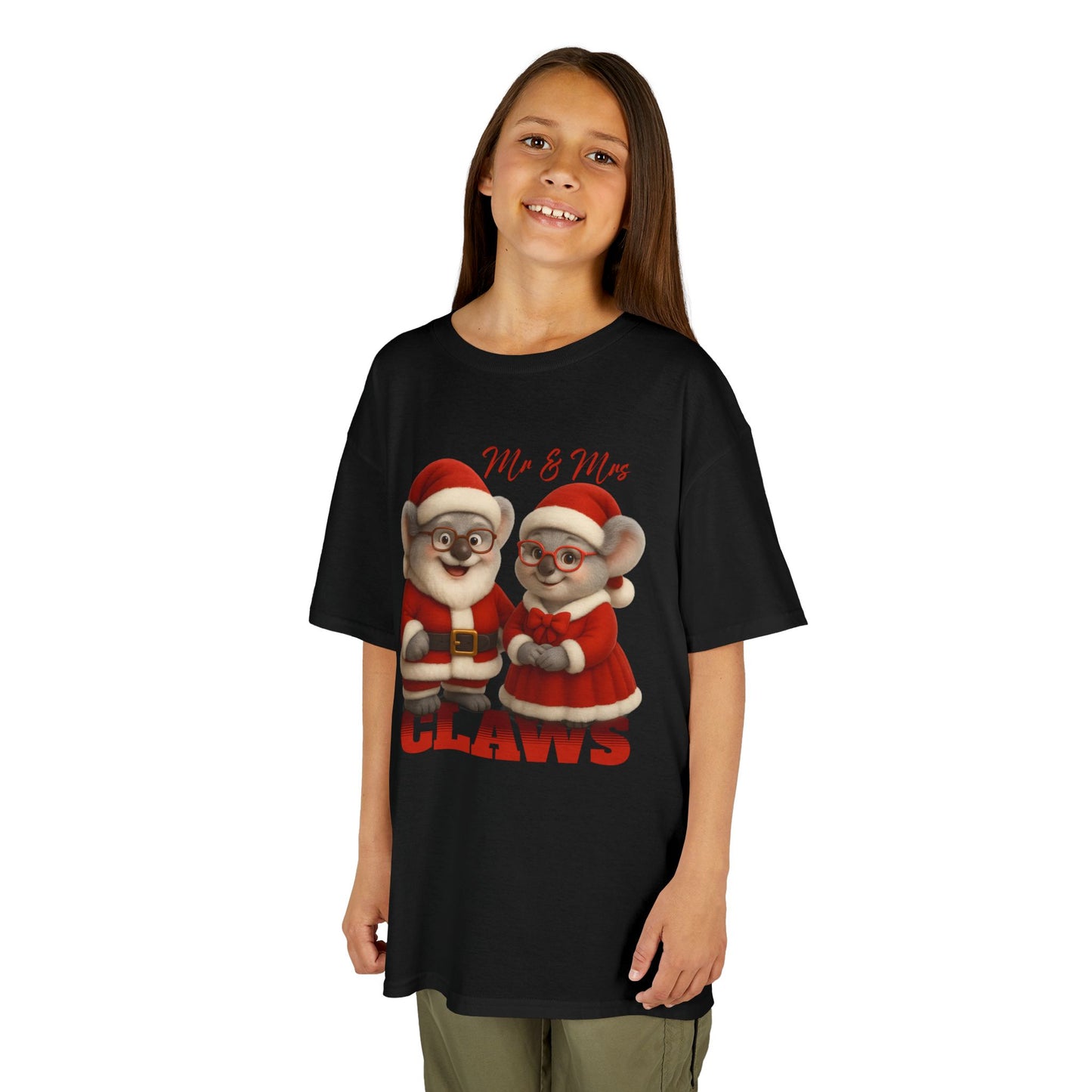 Mr and Mrs Claws – Kids T-Shirt | Koala Santa and Mrs Claws Design | Gumleaf Gang Festive Friends