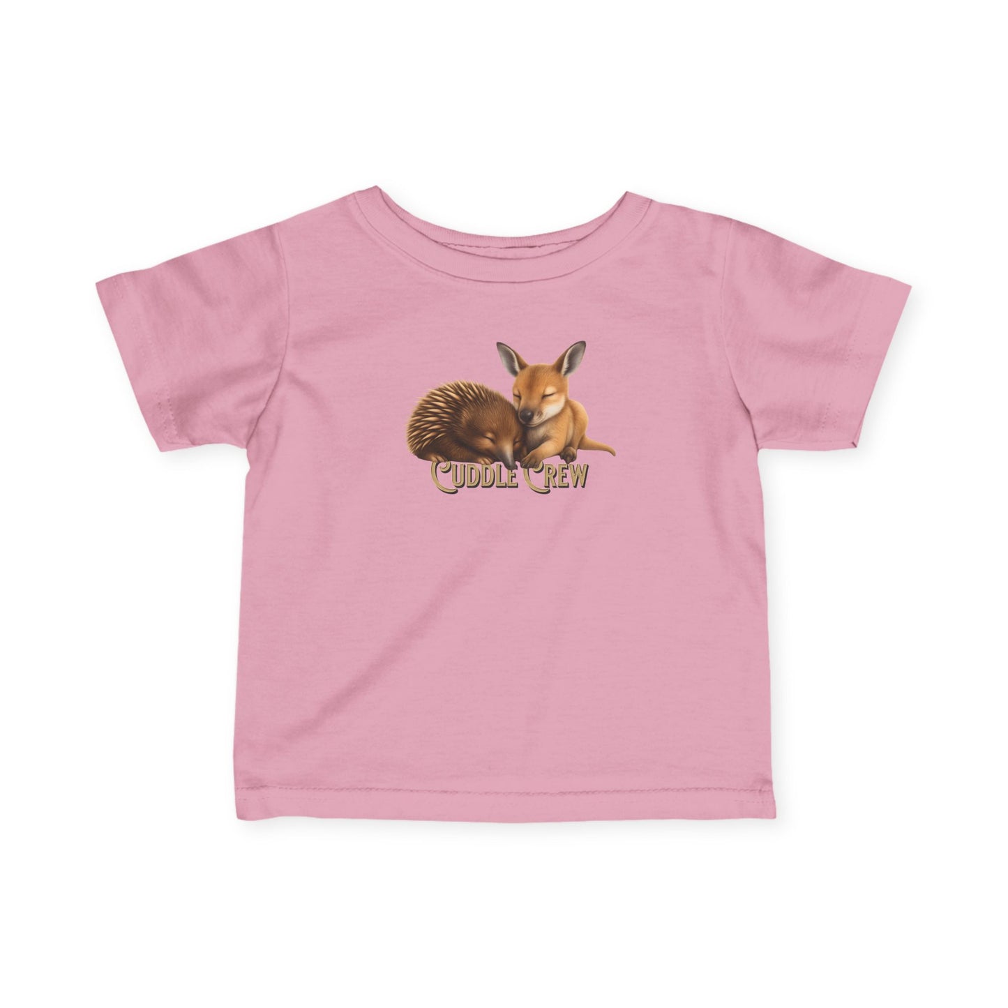 Cuddle Crew - Baby T-Shirt | Kangaroo and Echidna Australian Wildlife Design | Gumleaf Gang Bushland Bonds