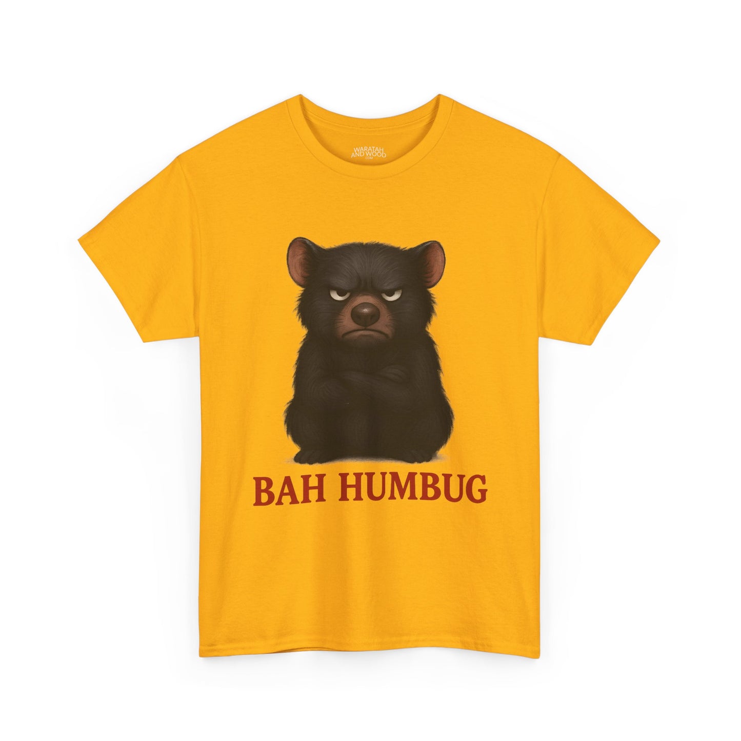 Bah Humbug Christmas – Adult T-Shirt | Tasmanian Devil Design | Gumleaf Gang Festive Friends