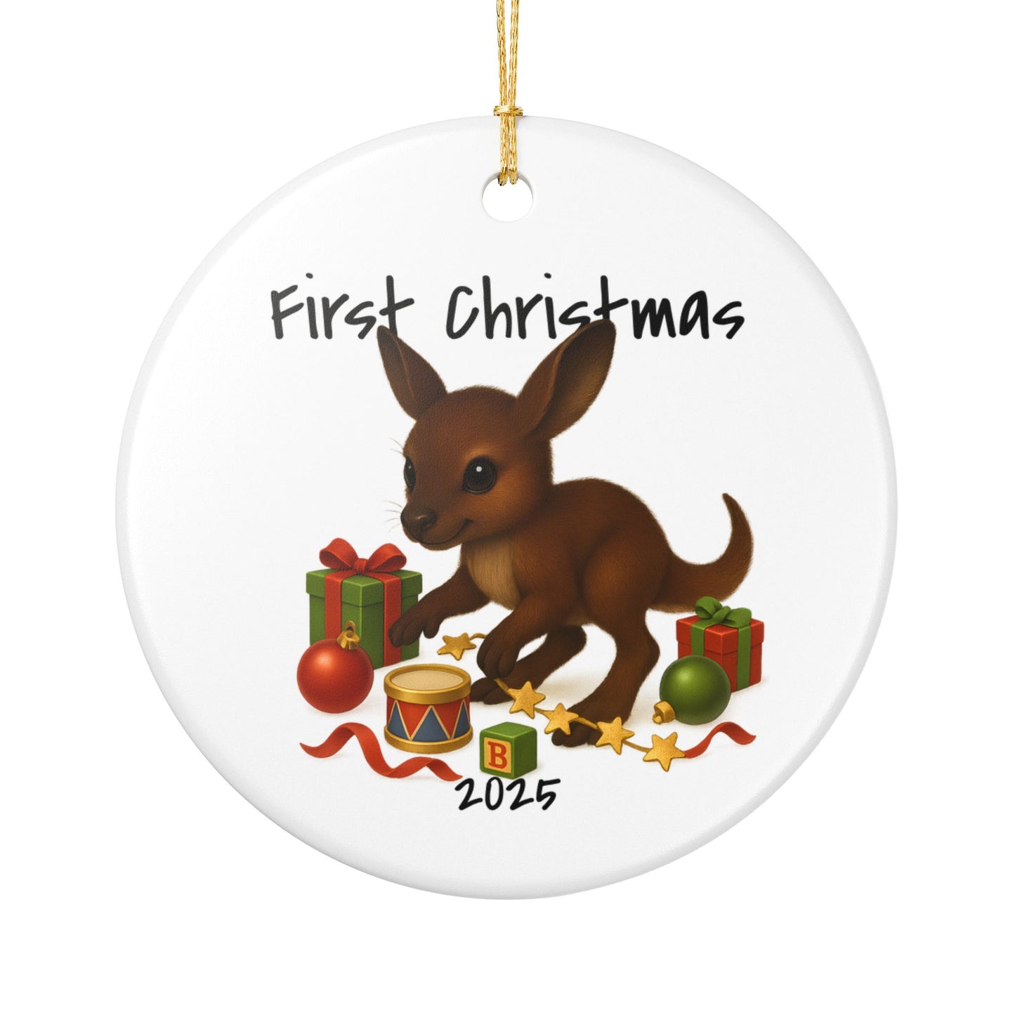 First Christmas Kangaroo 4 - Australian Animal Christmas Ornament – 2025 Festive Keepsake