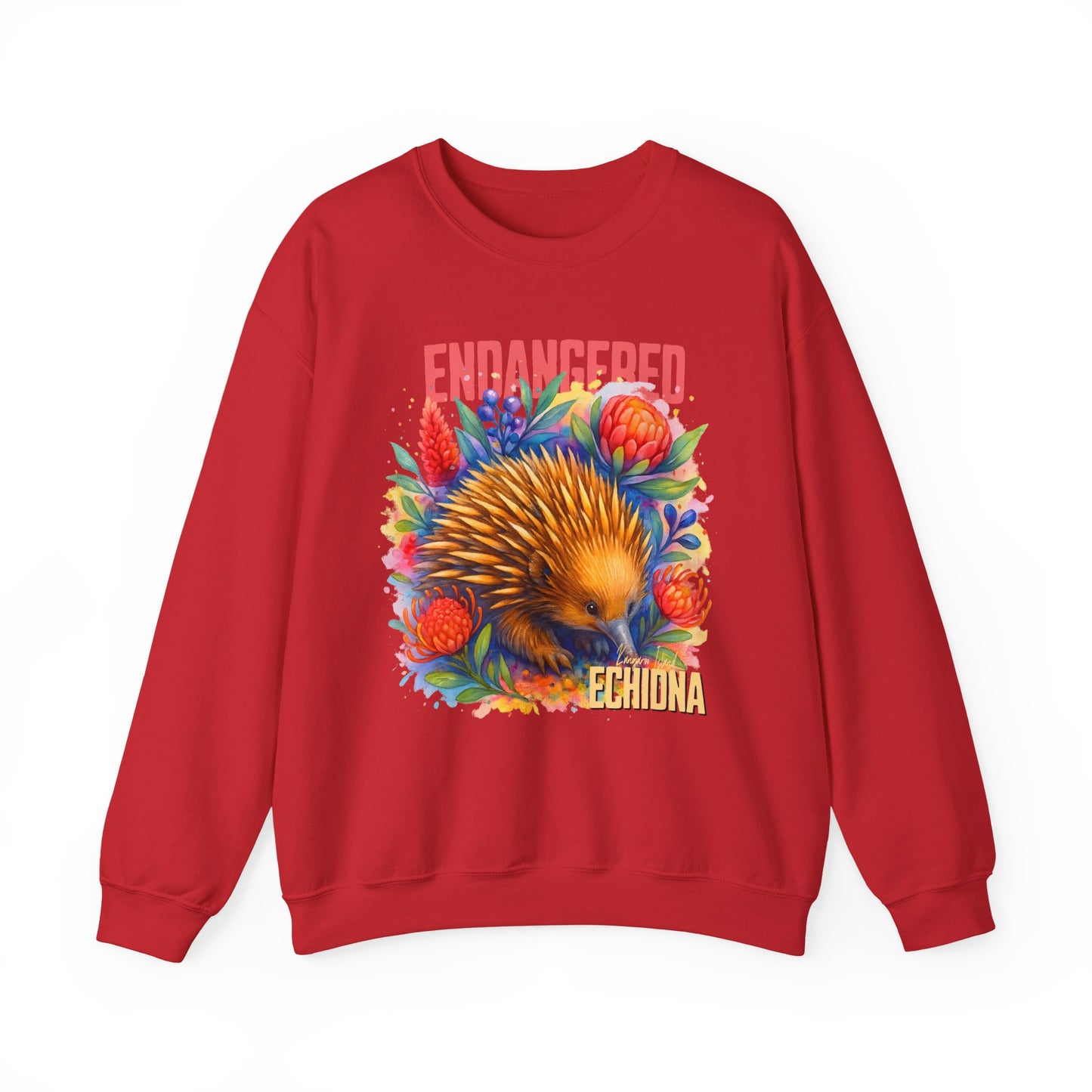 Endangered Kangaroo Island Echidna – Adult Sweatshirt | Australian Wildlife Conservation Design | Waratah and Wood Hearts and Habitats