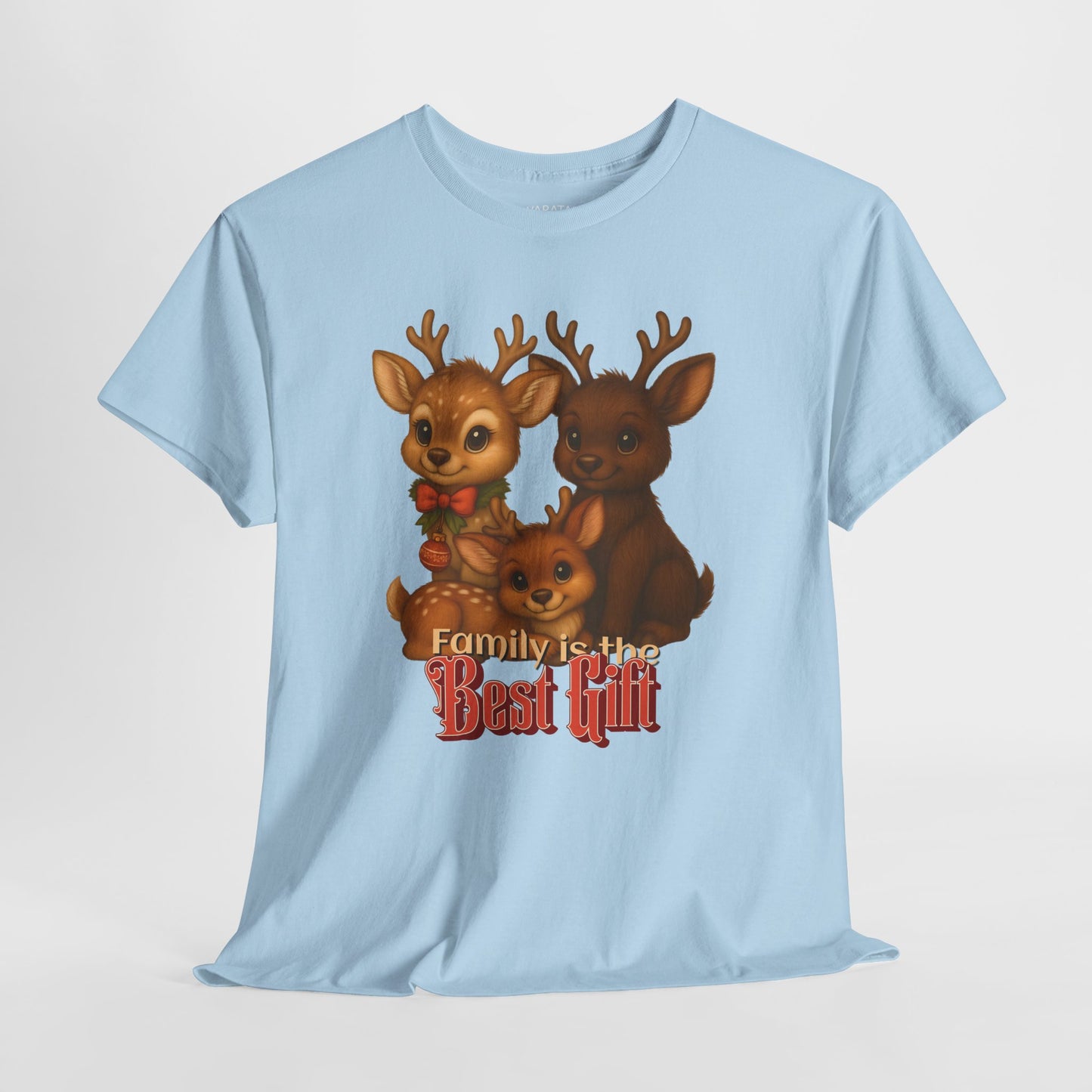 Family is the Best Gift – Adult T-Shirt | Kangaroo Christmas Design | Gumleaf Gang Festive Friends