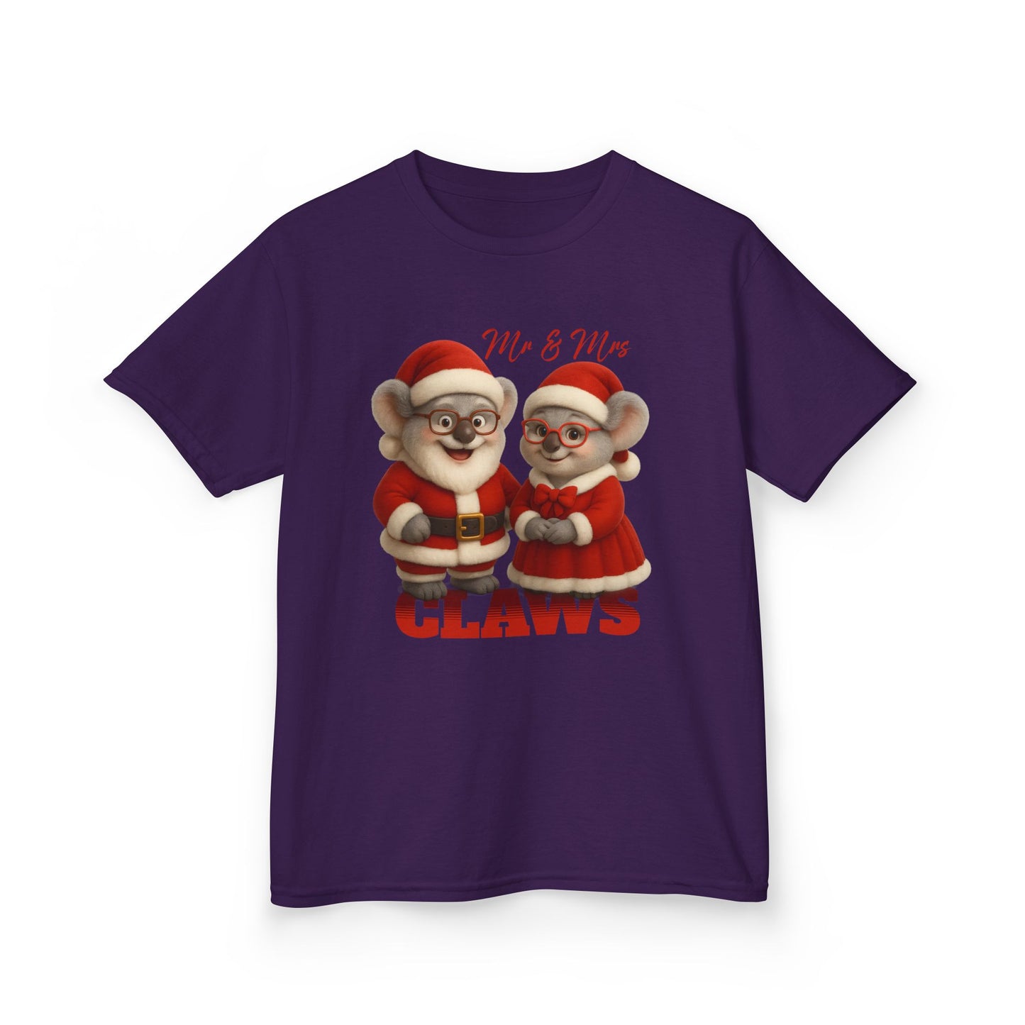 Mr and Mrs Claws – Kids T-Shirt | Koala Santa and Mrs Claws Design | Gumleaf Gang Festive Friends