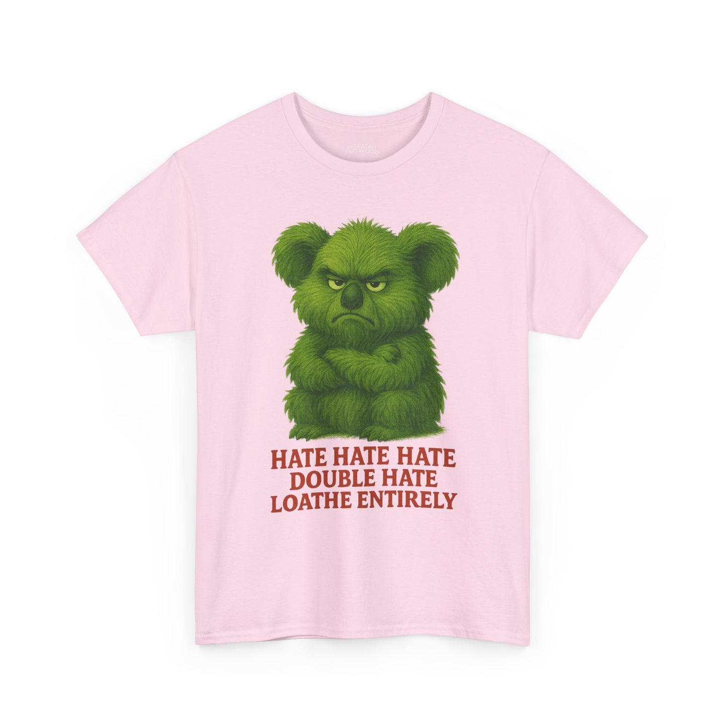 Grumpy Green Koala Christmas – Adult T-Shirt | Native Wildlife Design | Gumleaf Gang Festive Friends