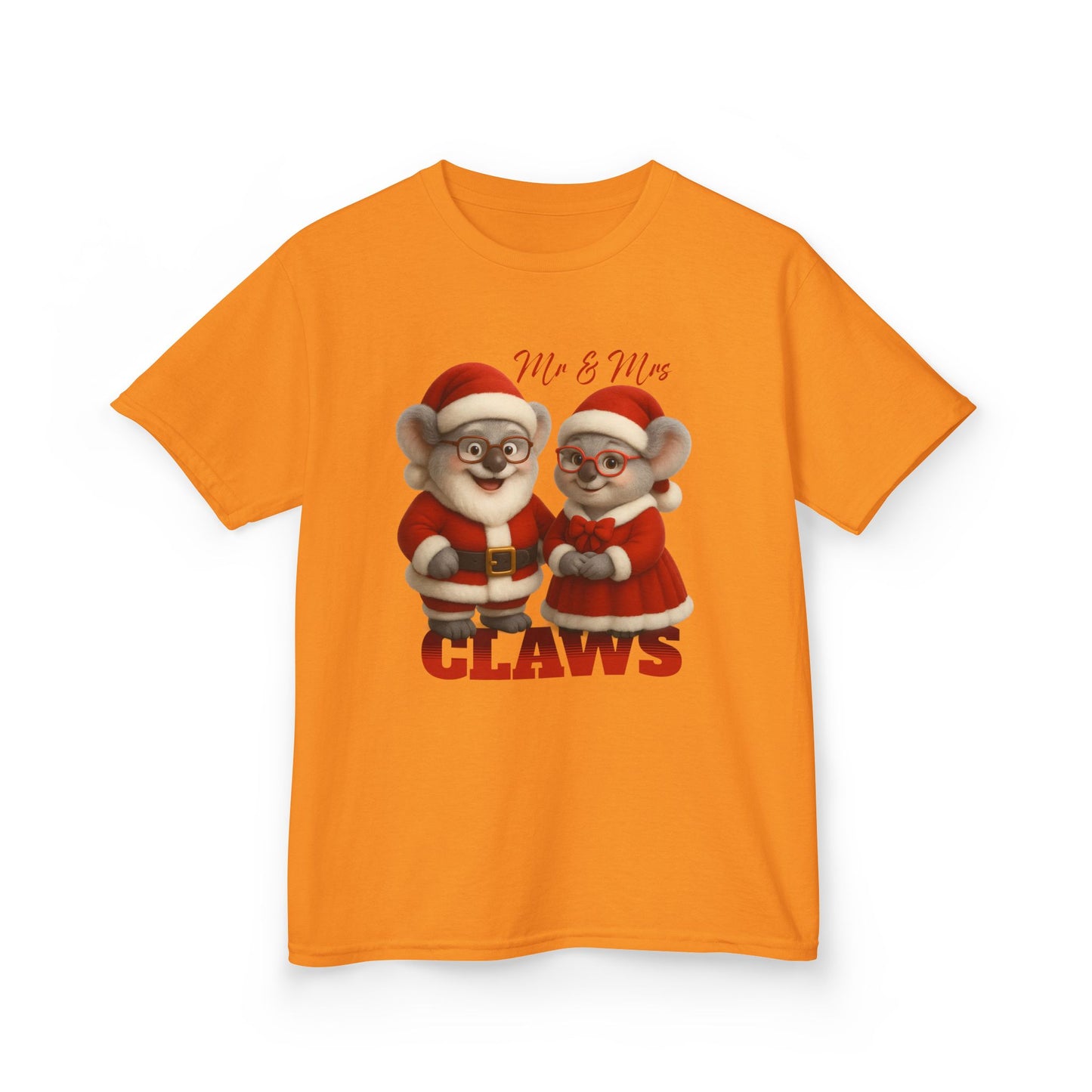 Mr and Mrs Claws – Kids T-Shirt | Koala Santa and Mrs Claws Design | Gumleaf Gang Festive Friends
