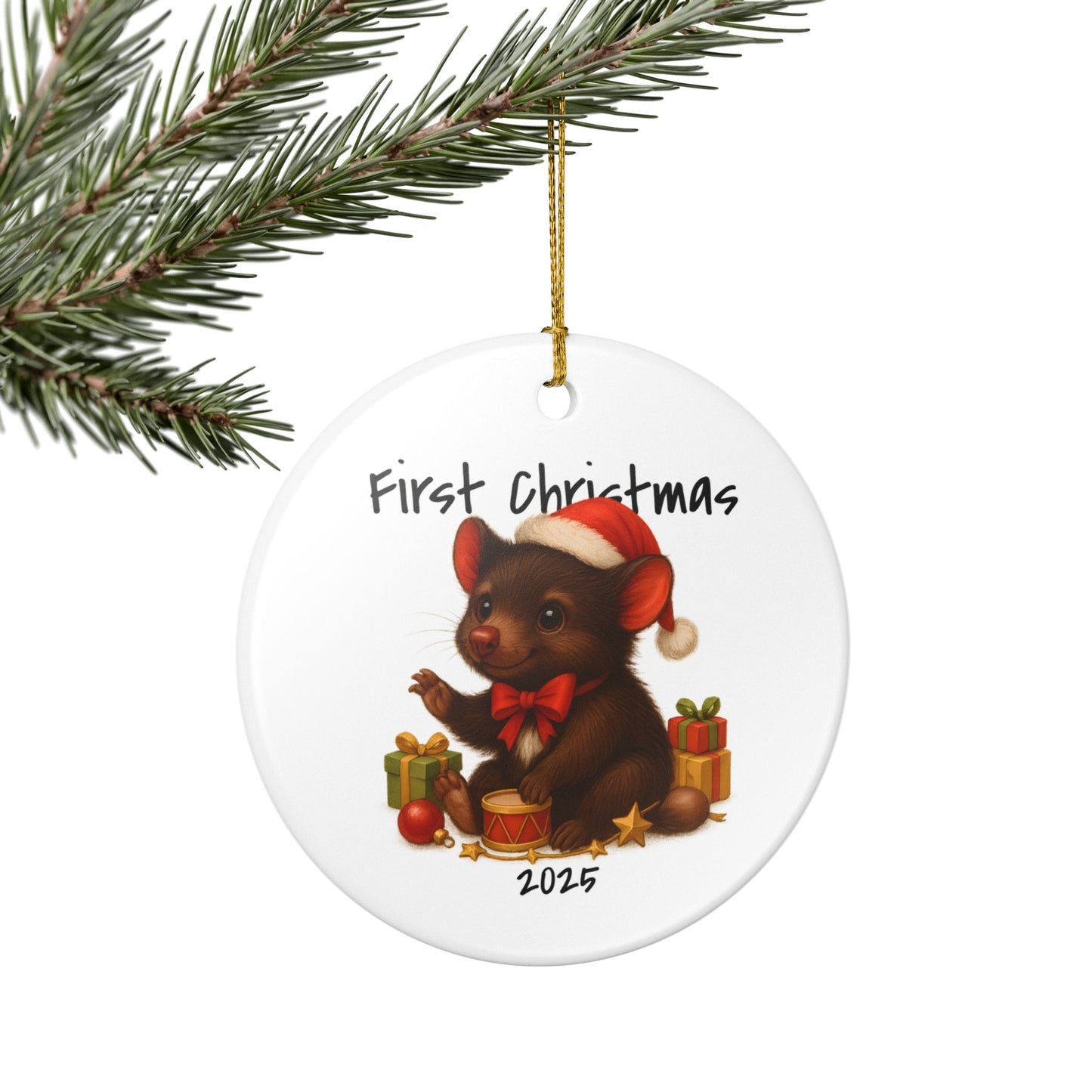First Christmas Tasmanian Devil 2 - Australian Animal Christmas Ornament – 2025 Festive Keepsake