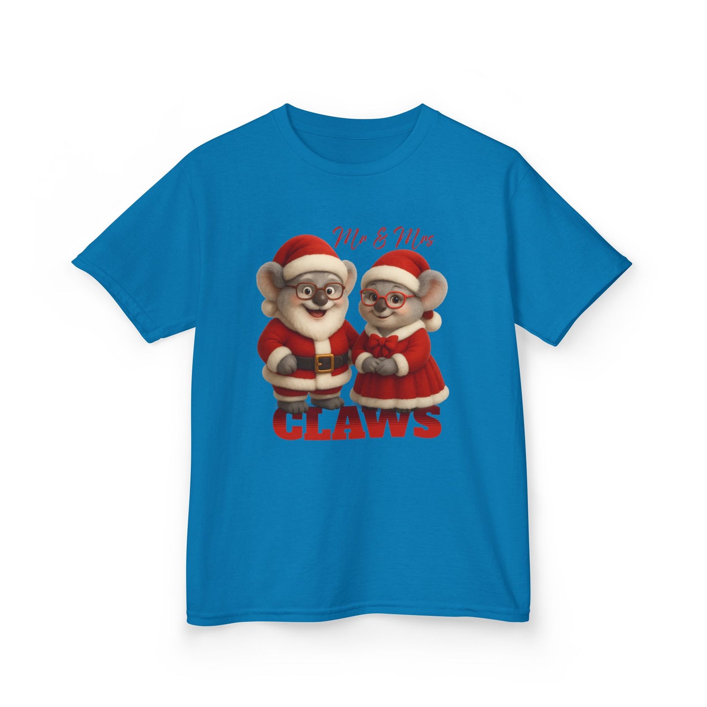 Mr and Mrs Claws – Kids T-Shirt | Koala Santa and Mrs Claws Design | Gumleaf Gang Festive Friends