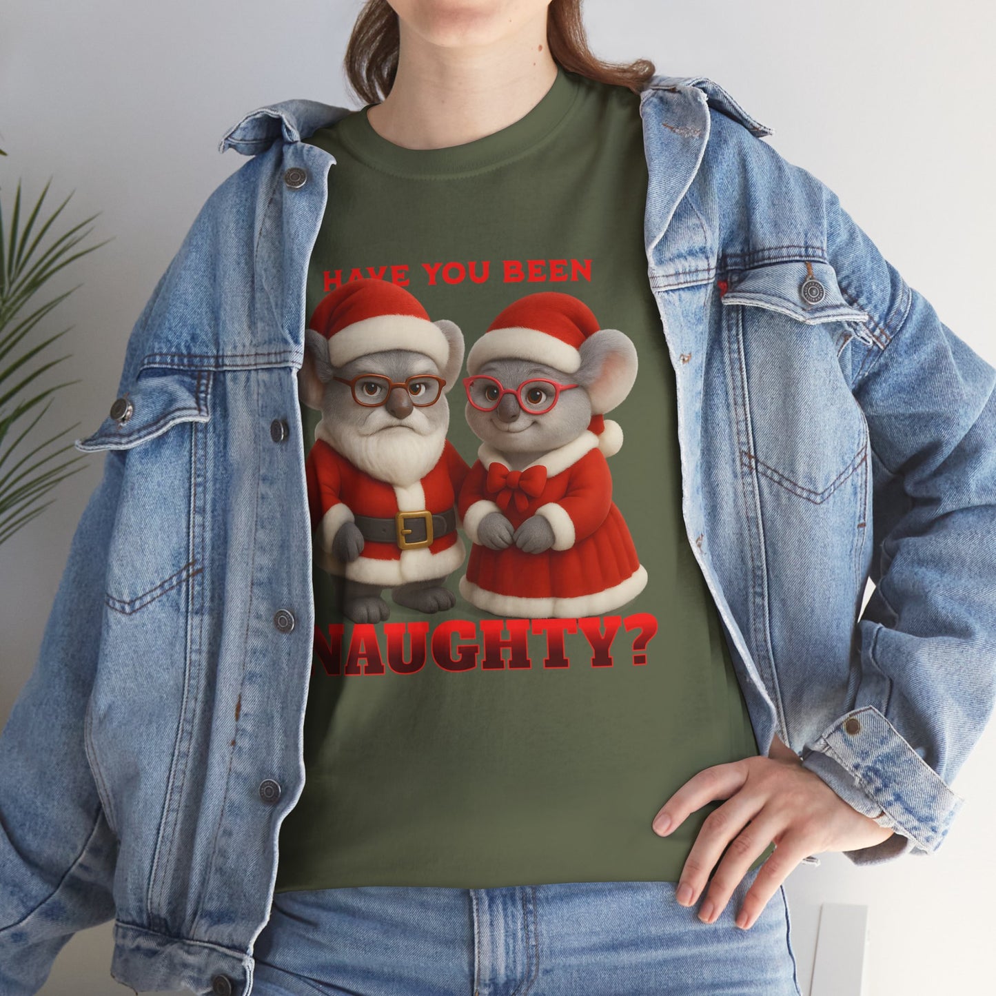 Have You Been Naughty – Adult T-Shirt | Mr and Mrs Claws Design | Gumleaf Gang Festive Friends