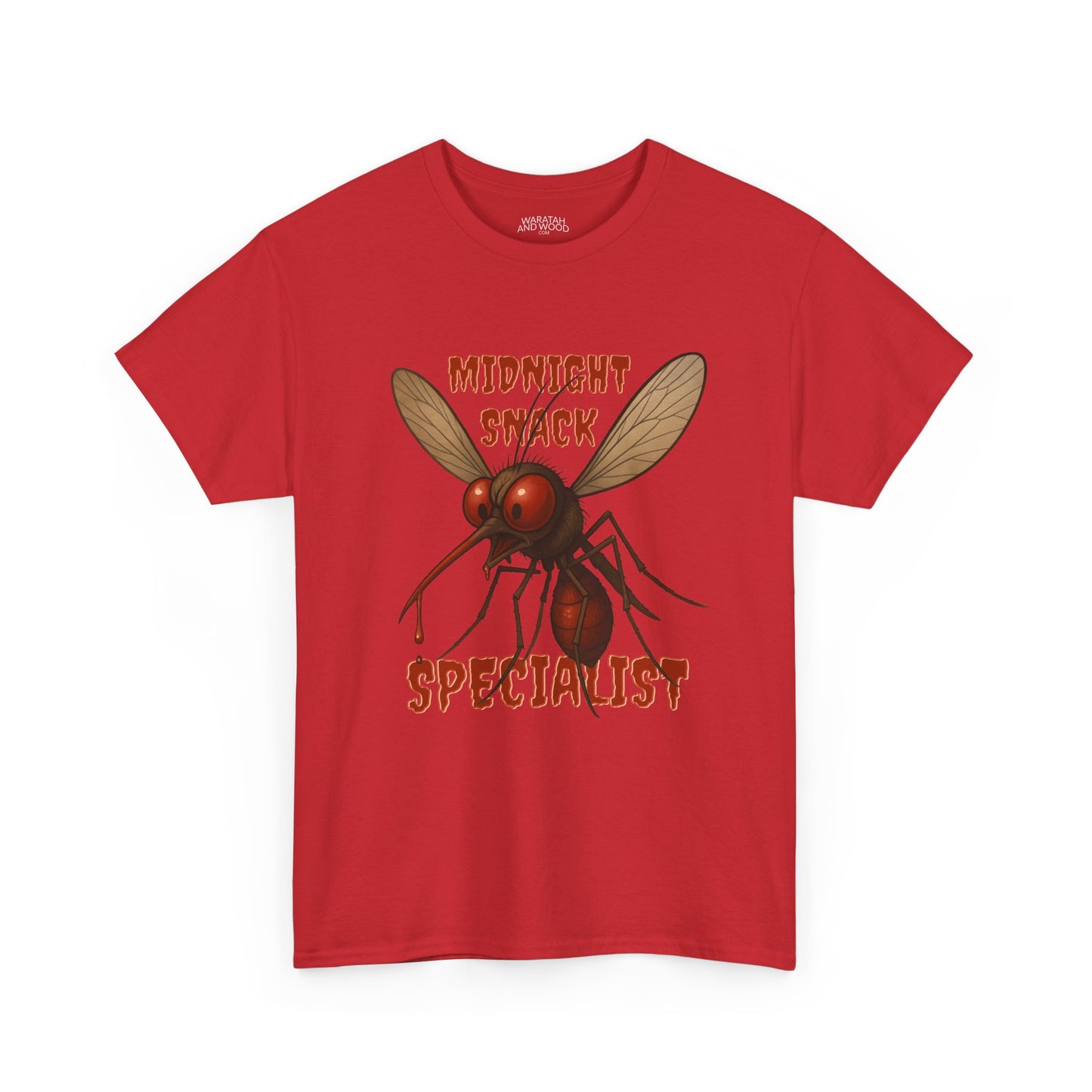 Midnight Snack Specialist – Adult T-Shirt | Funny Aussie Mozzie Vampire Design | Waratah and Wood Pride and Play Collection
