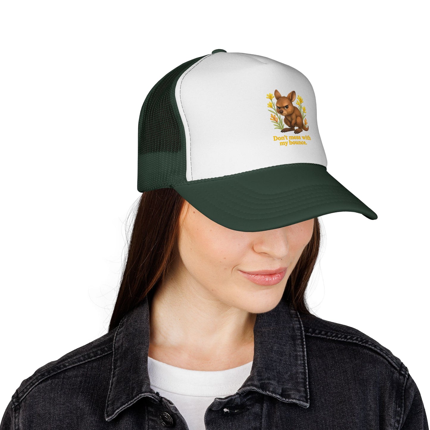 Don’t Mess With My Bounce – Trucker Cap | Kangaroo Joey Design | Gumleaf Gang Mischief Makers