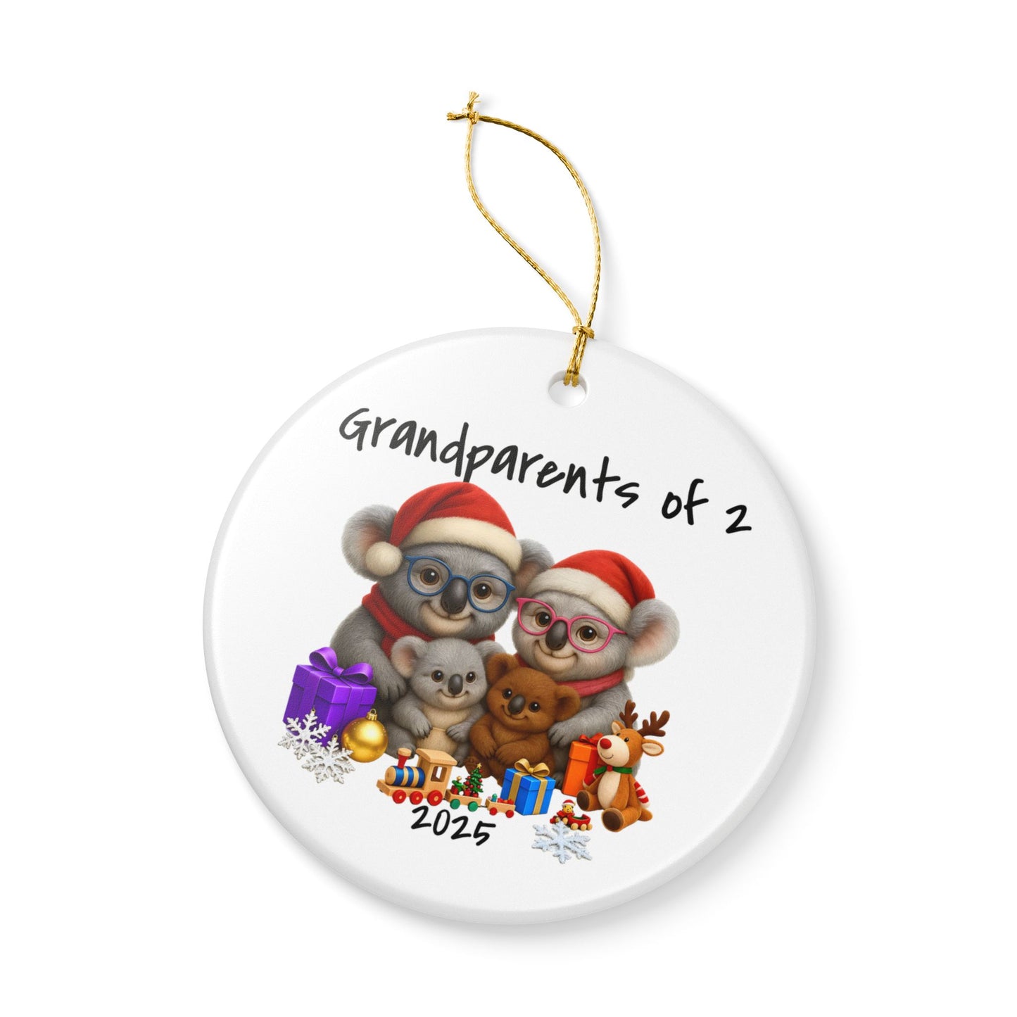 Grandparents of 2 Koala Ornament - Australian Animal Christmas Ornament – 2025 Festive Keepsake