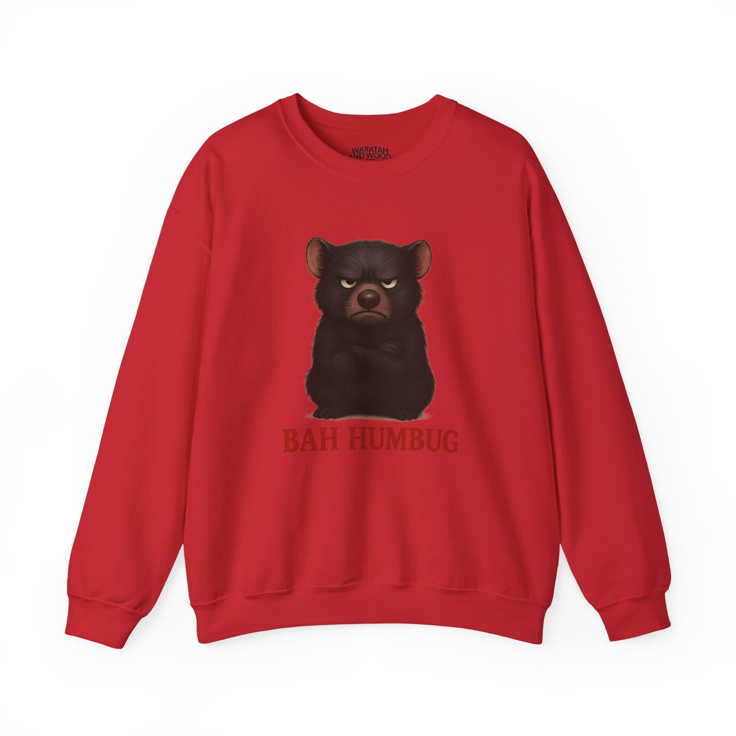 Bah Humbug Christmas – Adult Sweatshirt | Tasmanian Devil Design | Gumleaf Gang Festive Friends