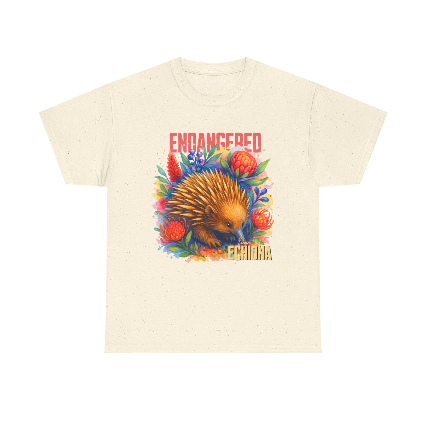 Endangered Kangaroo Island Echidna – Adult T-Shirt | Australian Wildlife Conservation Design | Waratah and Wood Hearts and Habitats