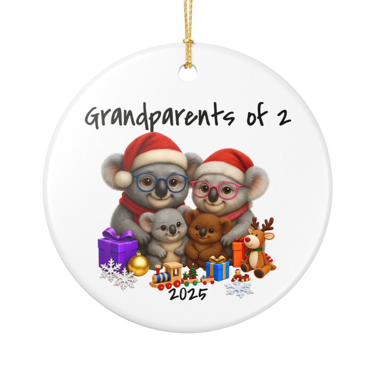 Grandparents of 2 Koala Ornament - Australian Animal Christmas Ornament – 2025 Festive Keepsake