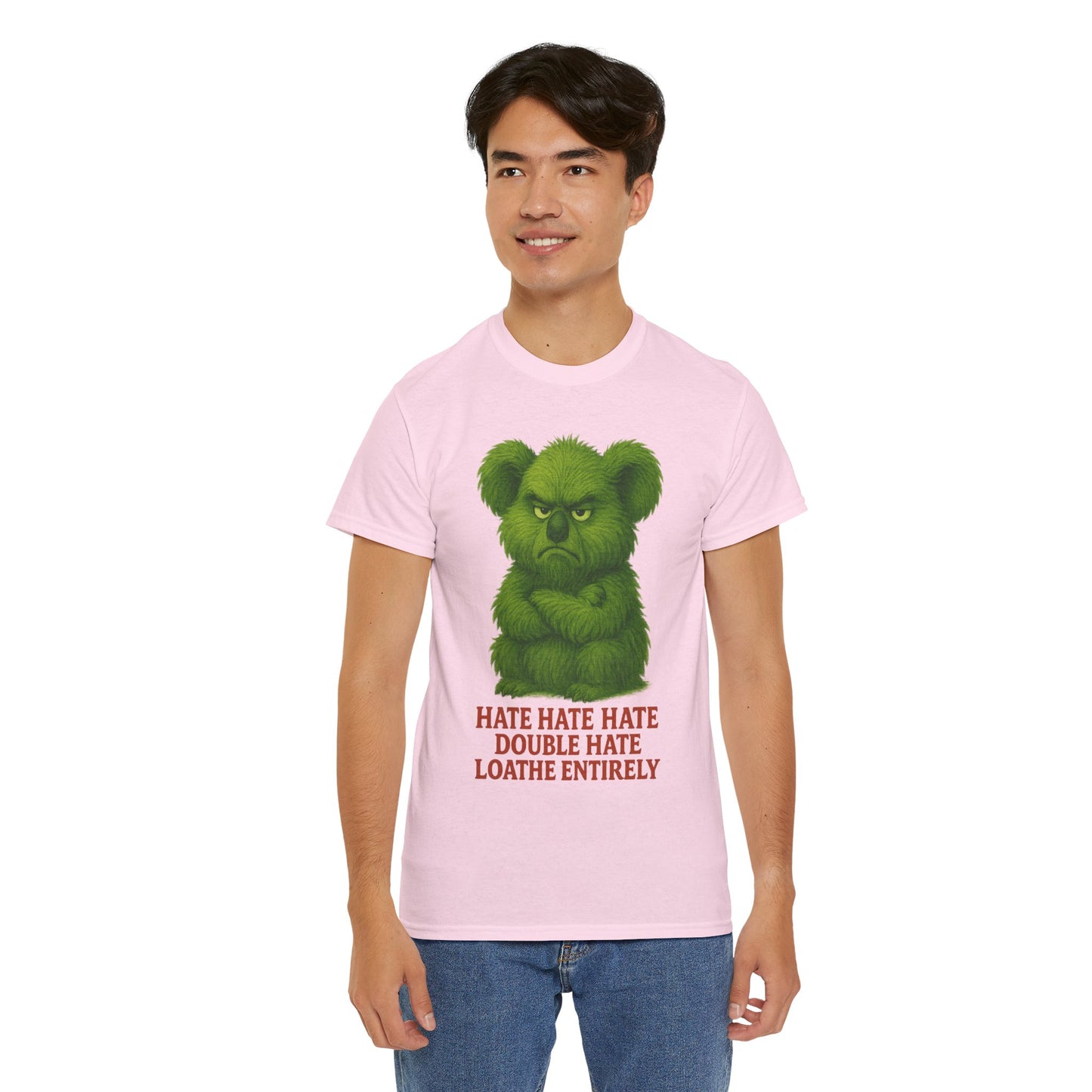 Grumpy Green Koala Christmas – Adult T-Shirt | Native Wildlife Design | Gumleaf Gang Festive Friends