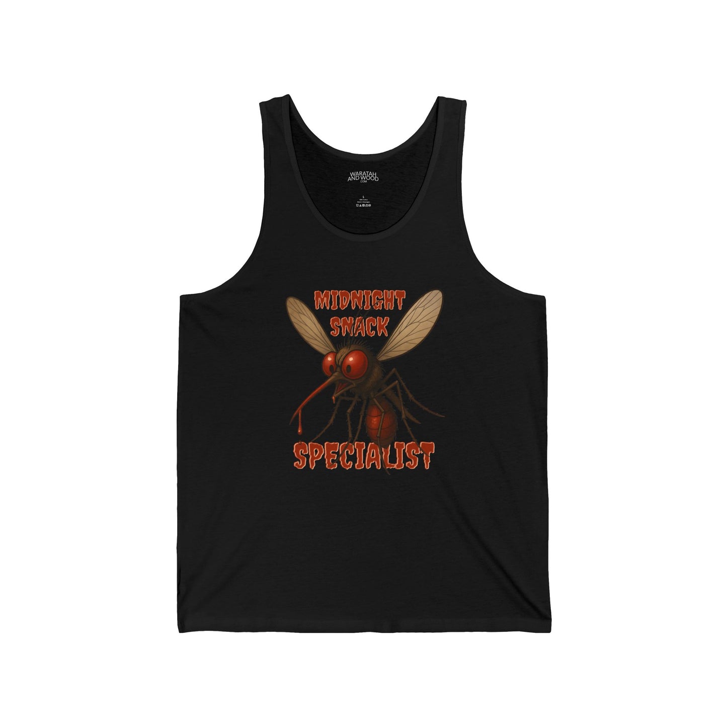 Midnight Snack Specialist – Aussie Summer Tank | Funny Mozzie Vampire Singlet | Waratah and Wood Pride and Play Collection