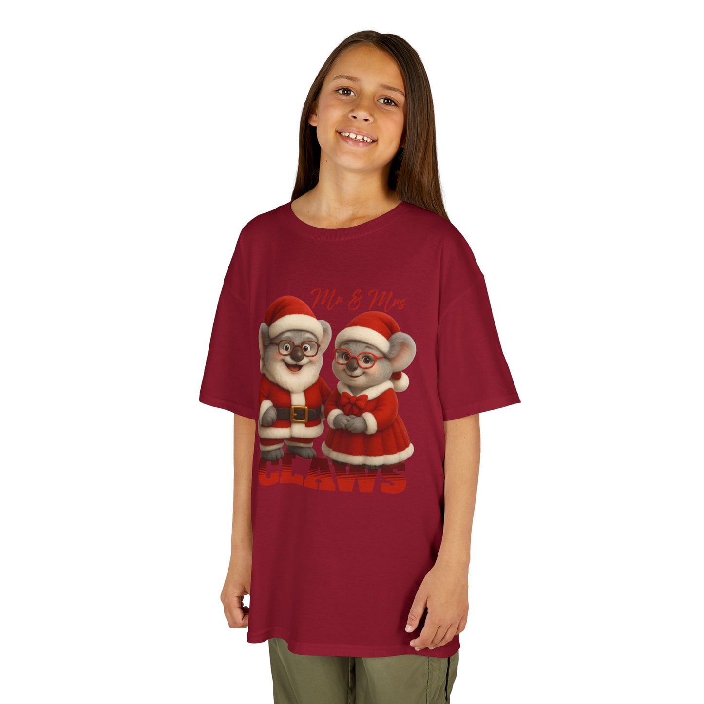 Mr and Mrs Claws – Kids T-Shirt | Koala Santa and Mrs Claws Design | Gumleaf Gang Festive Friends