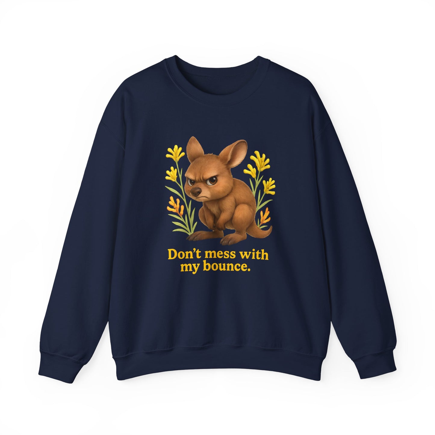 Don’t Mess With My Bounce – Adult Jumper | Kangaroo Joey Design | Gumleaf Gang Mischief Makers