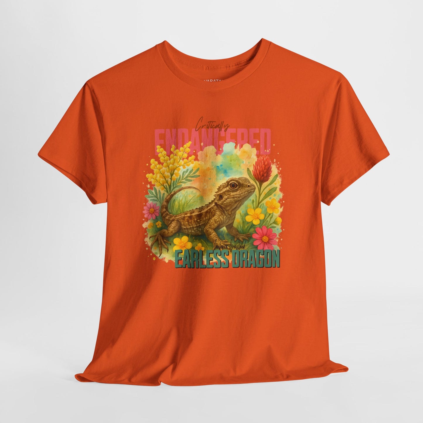 Critically Endangered Canberra Grassland Earless Dragon - Adult T-Shirt – Australian Wildlife Awareness
