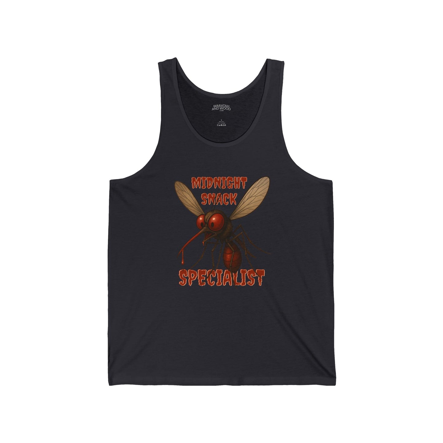 Midnight Snack Specialist – Aussie Summer Tank | Funny Mozzie Vampire Singlet | Waratah and Wood Pride and Play Collection