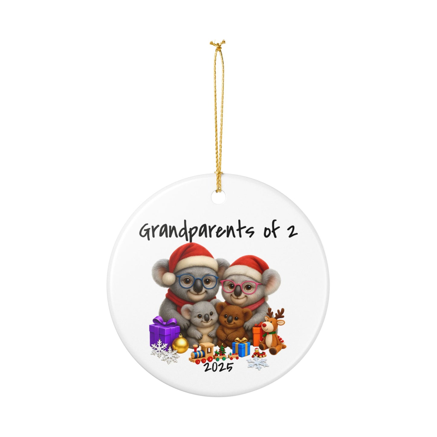 Grandparents of 2 Koala Ornament - Australian Animal Christmas Ornament – 2025 Festive Keepsake