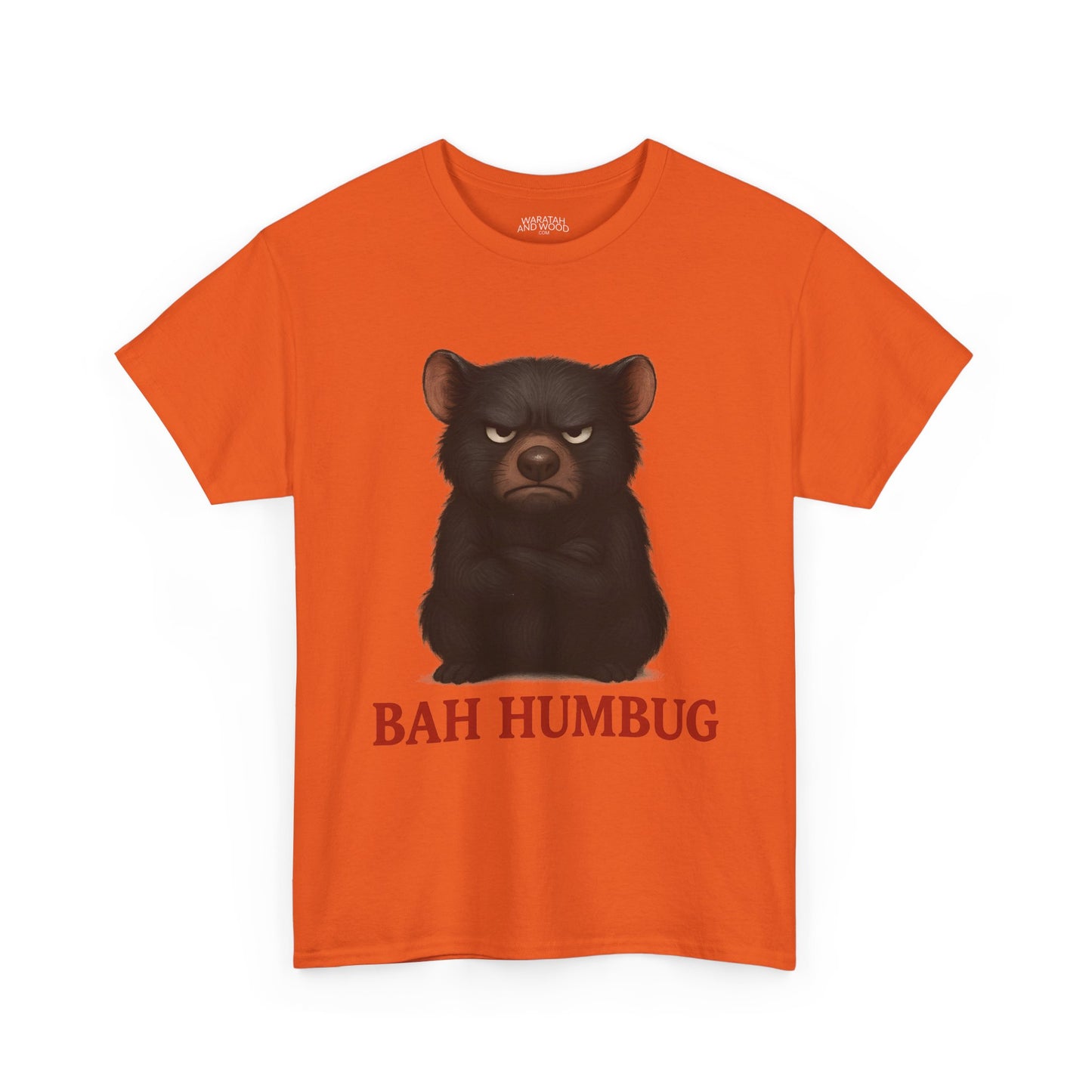 Bah Humbug Christmas – Adult T-Shirt | Tasmanian Devil Design | Gumleaf Gang Festive Friends